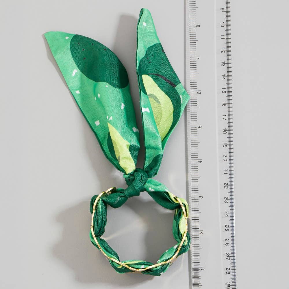 Metallic Clover And Bandana Cuff Bracelet