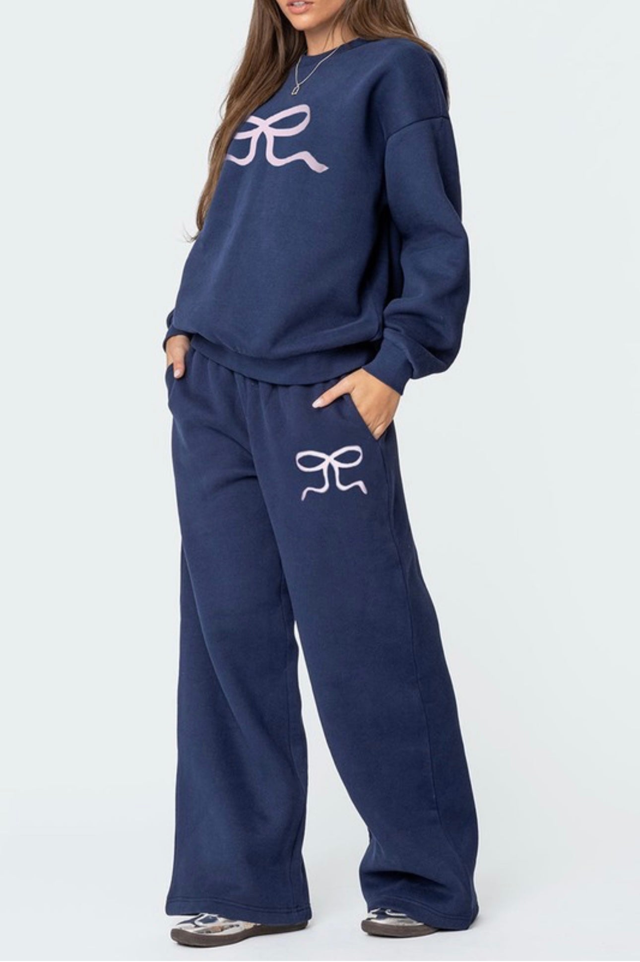 Navy Bow Lounge Set
