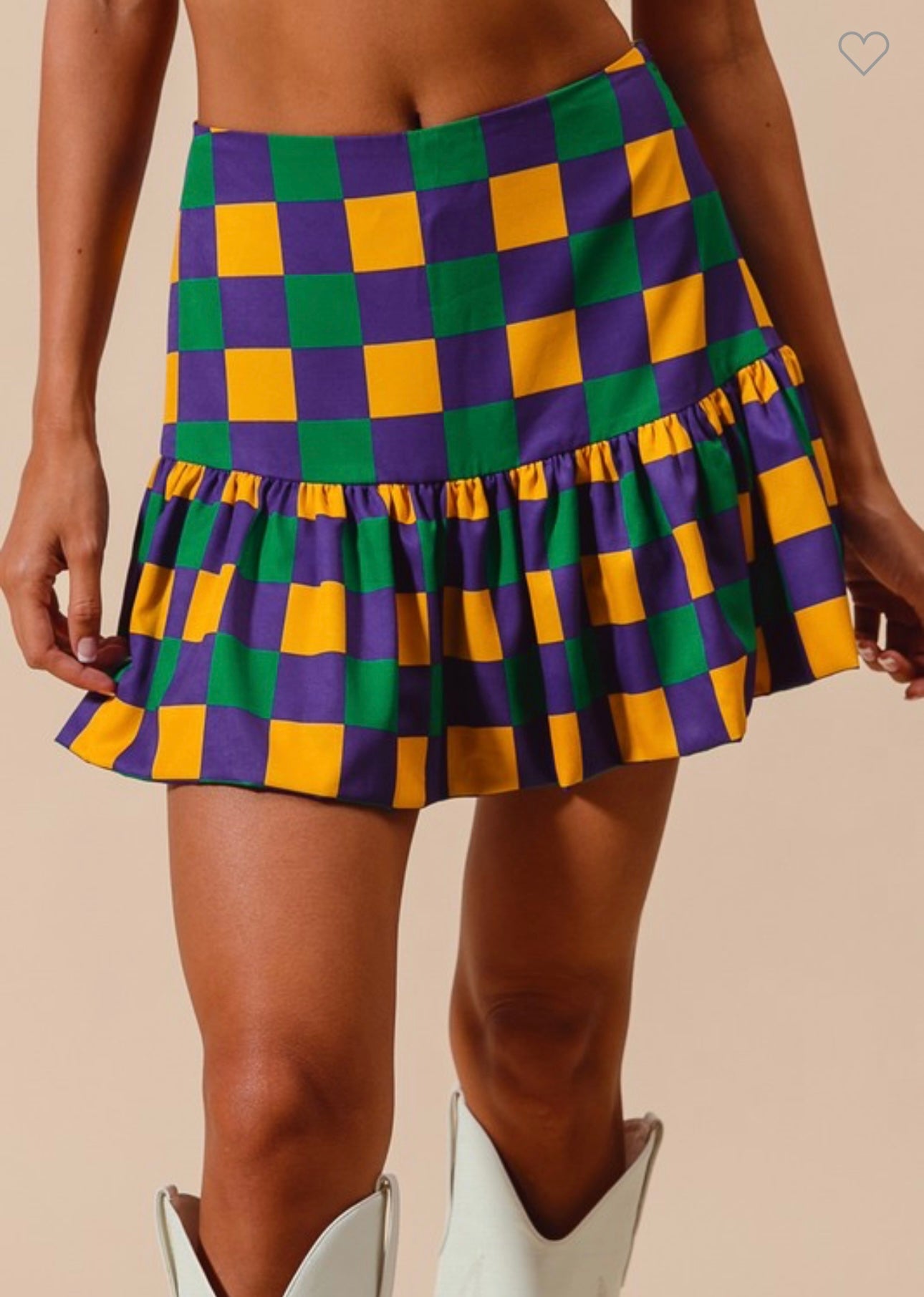 Mardi Gras Checkered Skirt