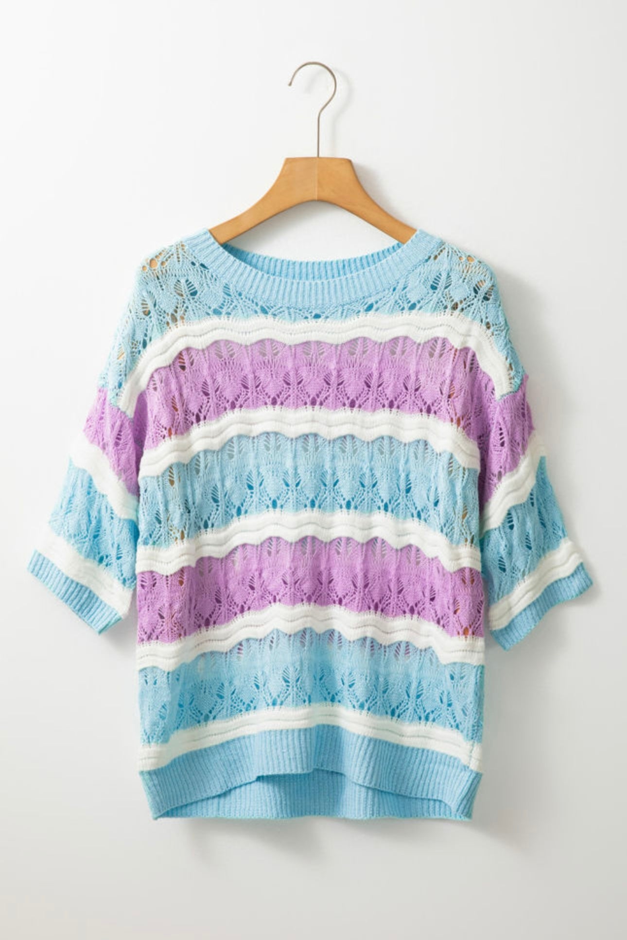 Purple & Blue Cutout Sweater