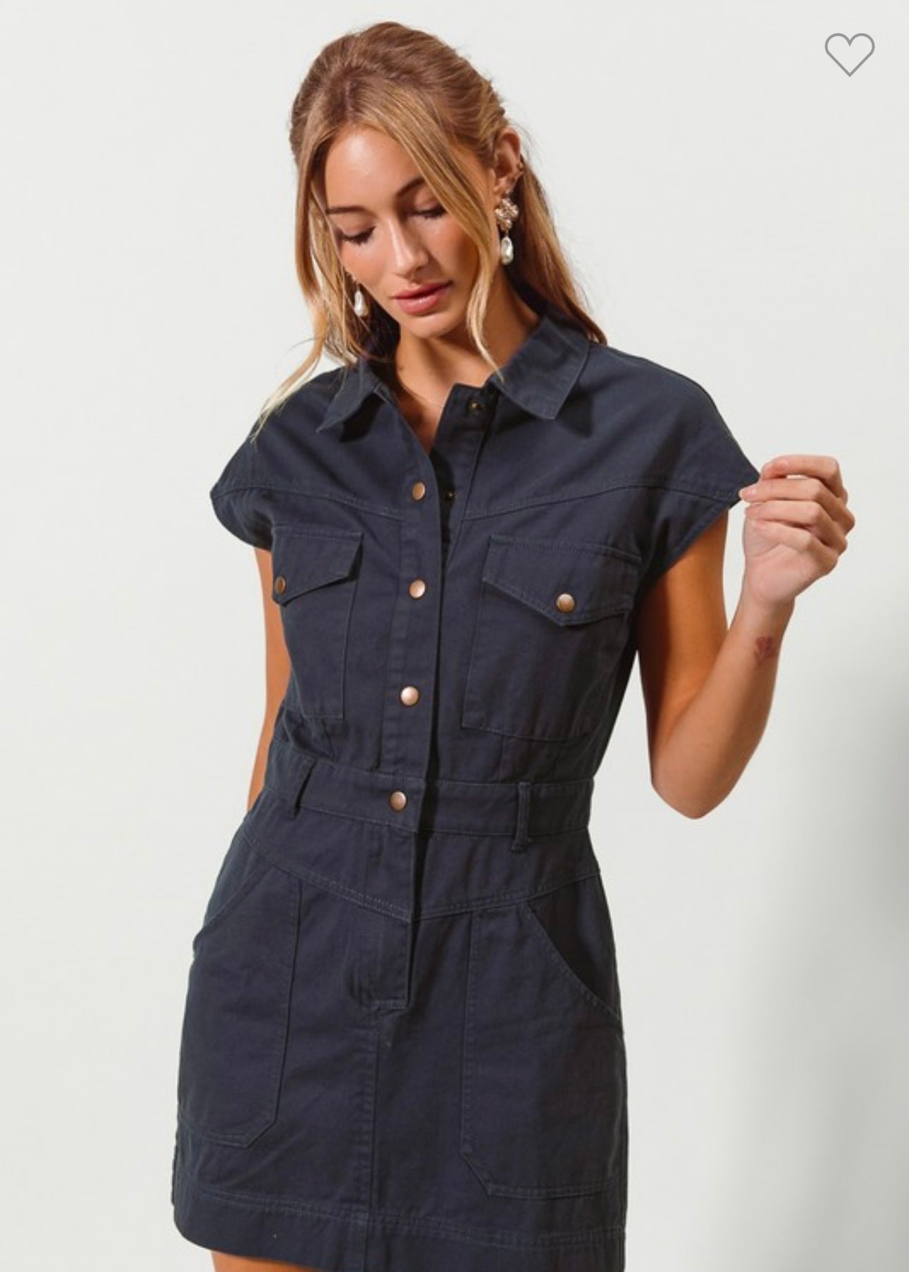 Button up Shirt Collar Gameday Dress