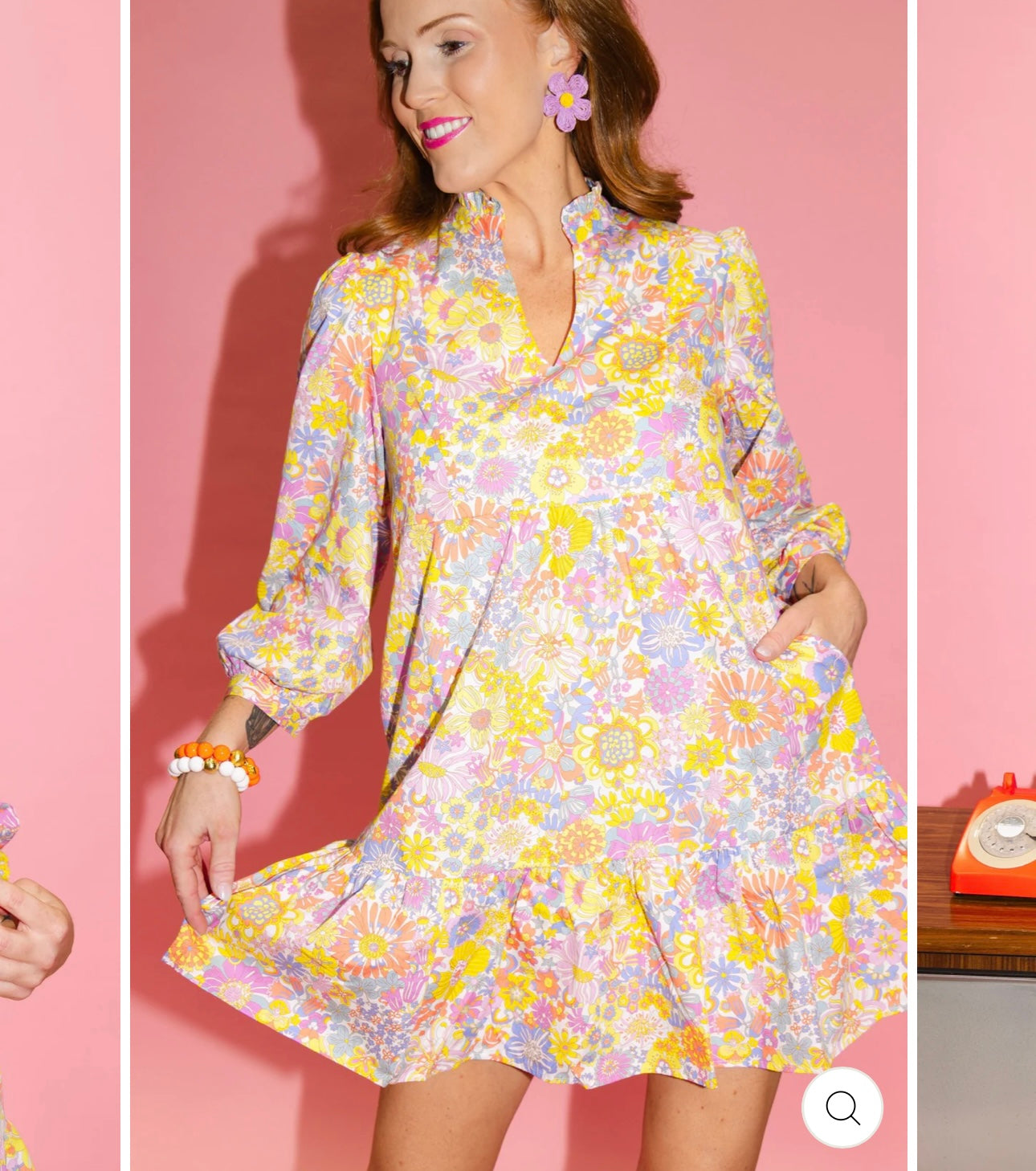 Brianna Cannon Colorful Poppy Bib Dress