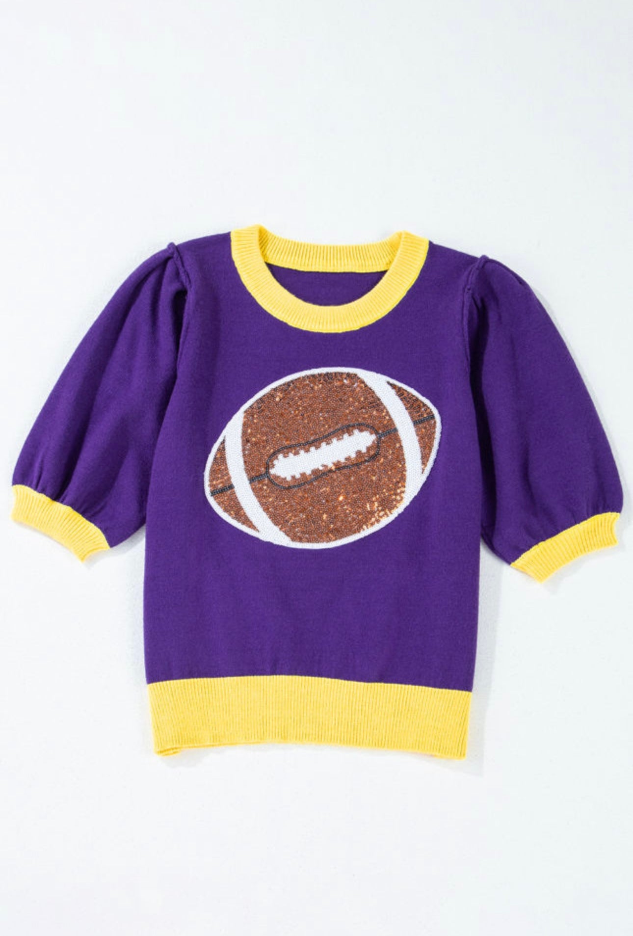 LSU Sequined Football Top