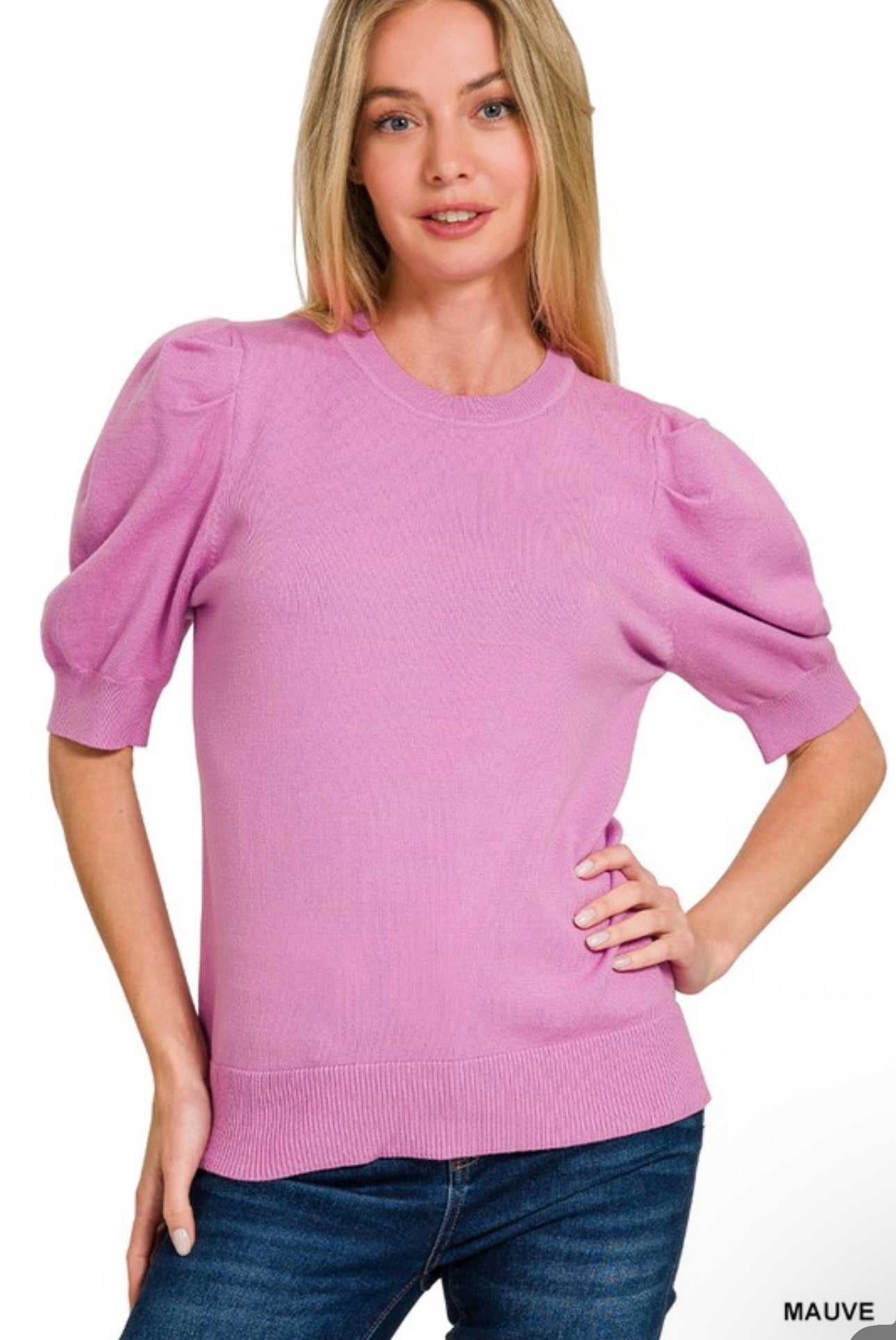 Puff Sleeve Viscose Sweater