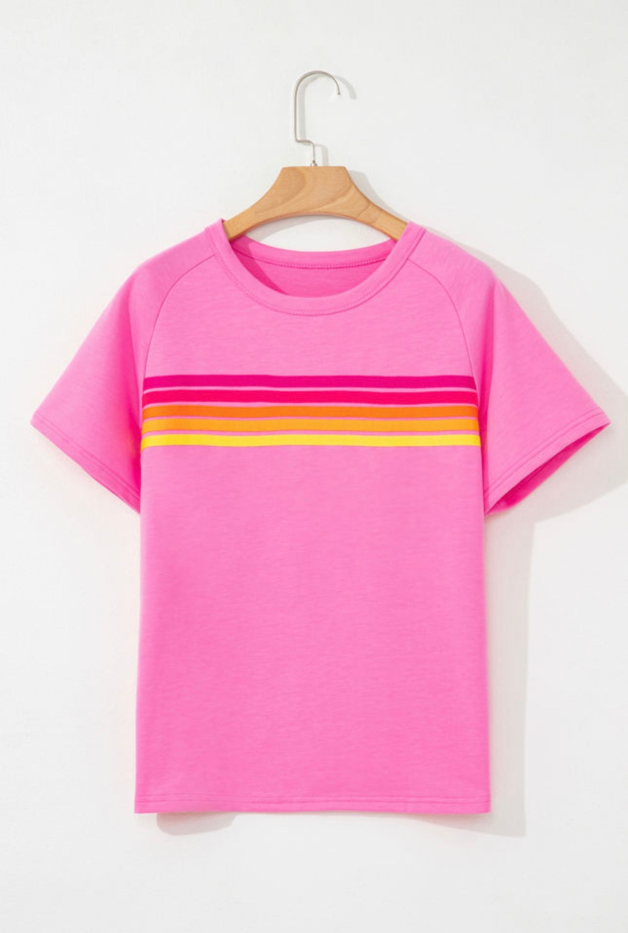 Pink Tee, Front Stripes