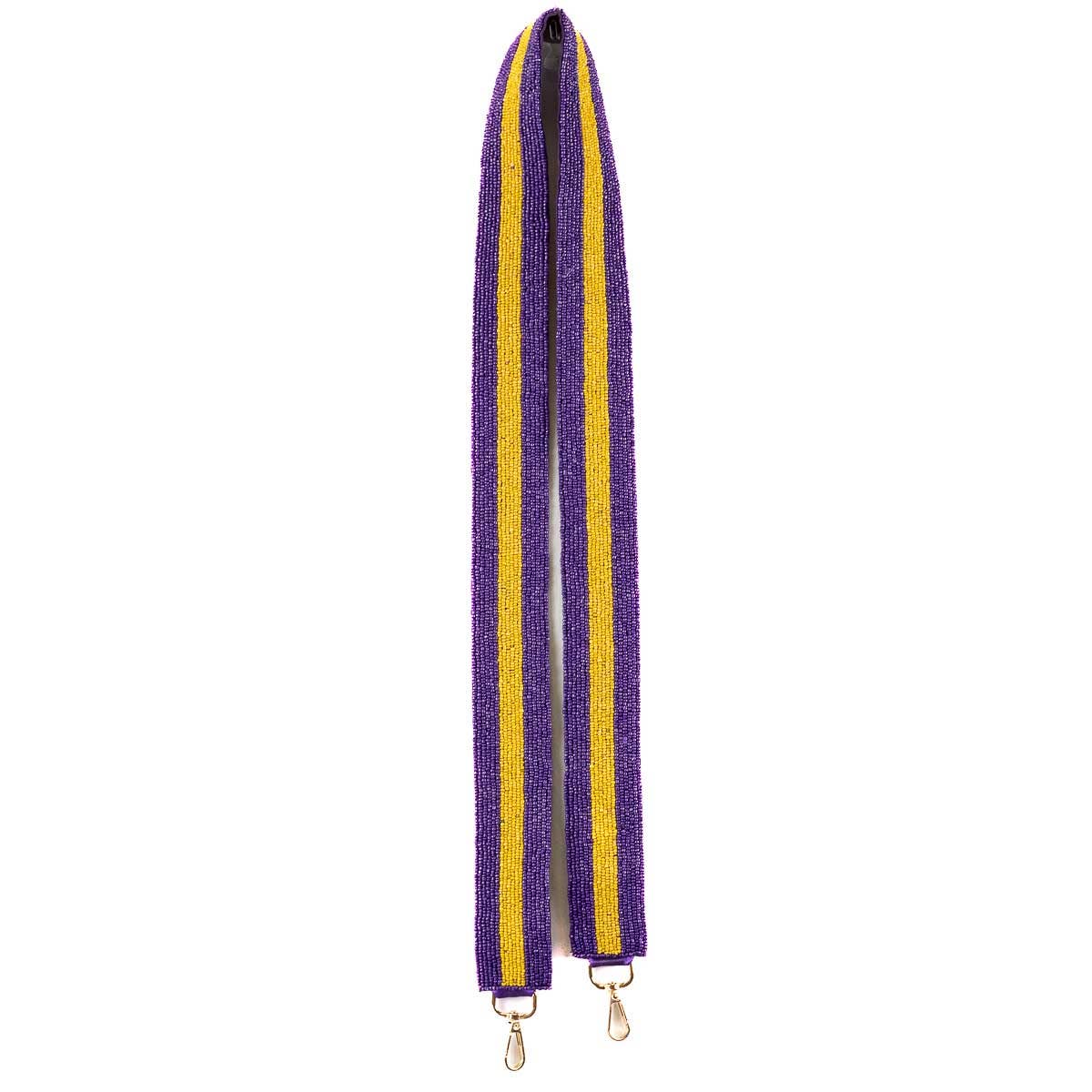 LSU Gameday Stripe Beaded Purse Strap