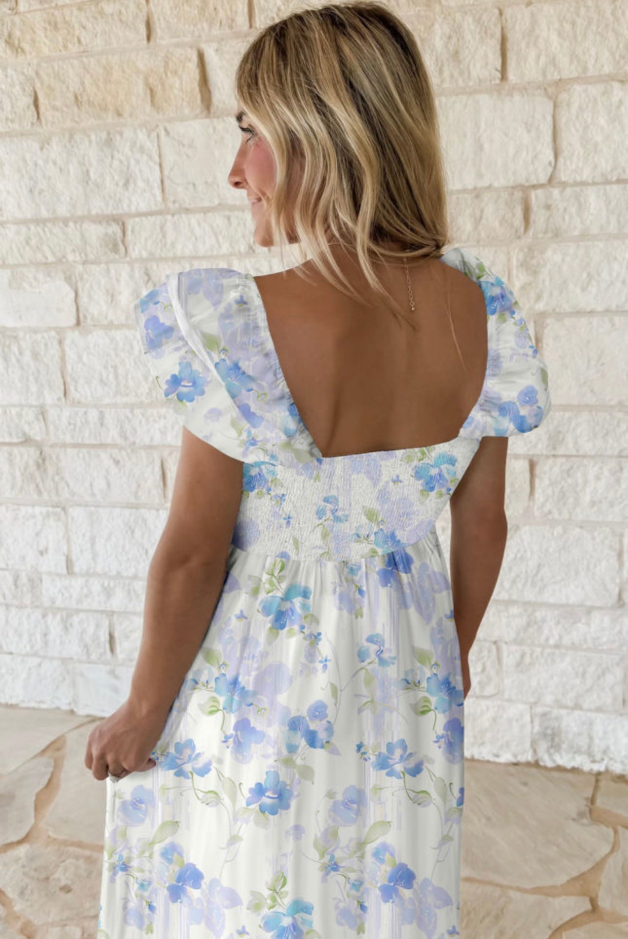Blue Floral Maxi Dress