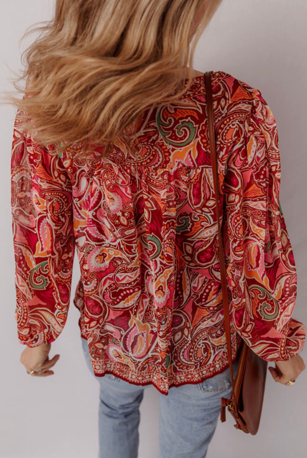 Fall Colors Paisley Tassel Blouse