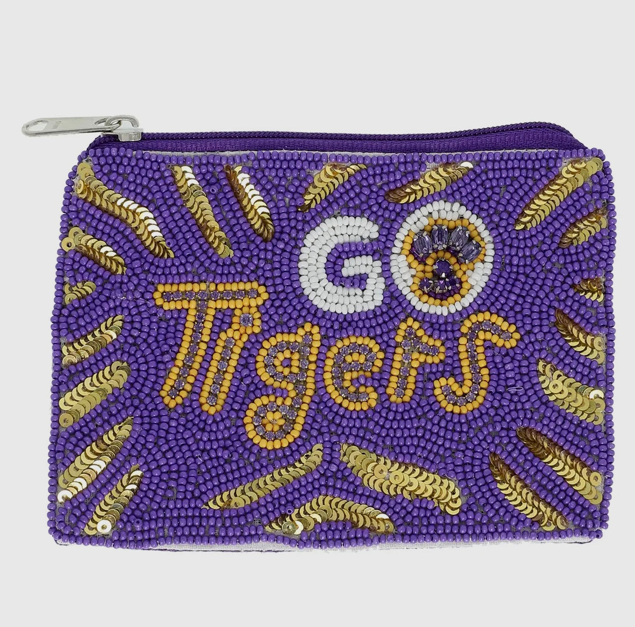 LSU Beaded Coin Purse