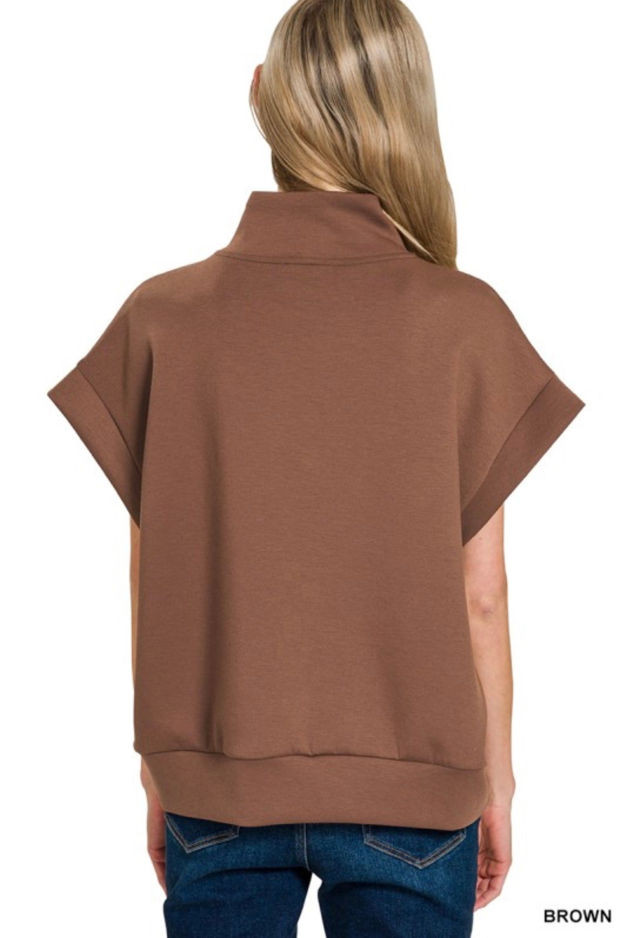 Scuba High Neck Half Zip Top