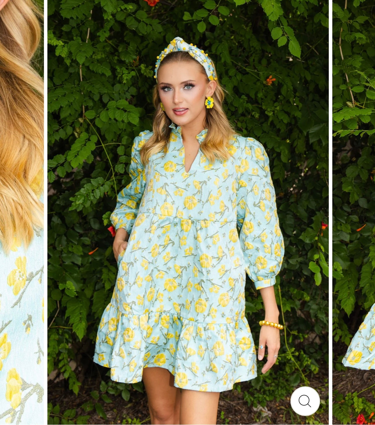 Brianna Cannon Golden Cali Flowers Bib Dress