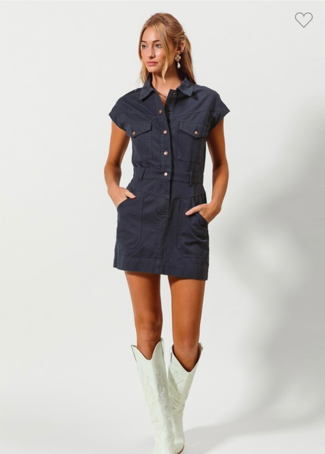 Button up Shirt Collar Gameday Dress