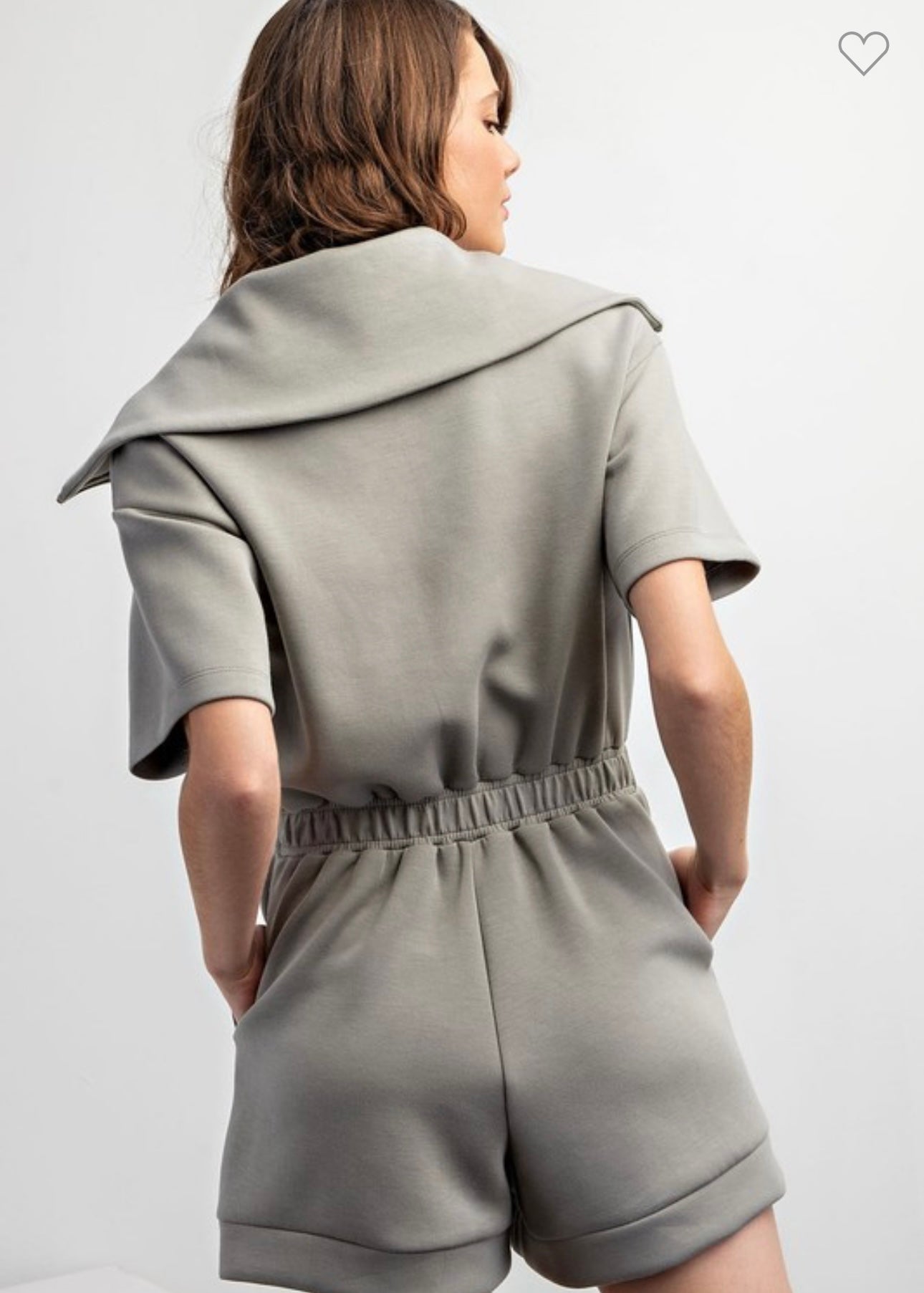 Short Sleeve Modal Full Zip Romper
