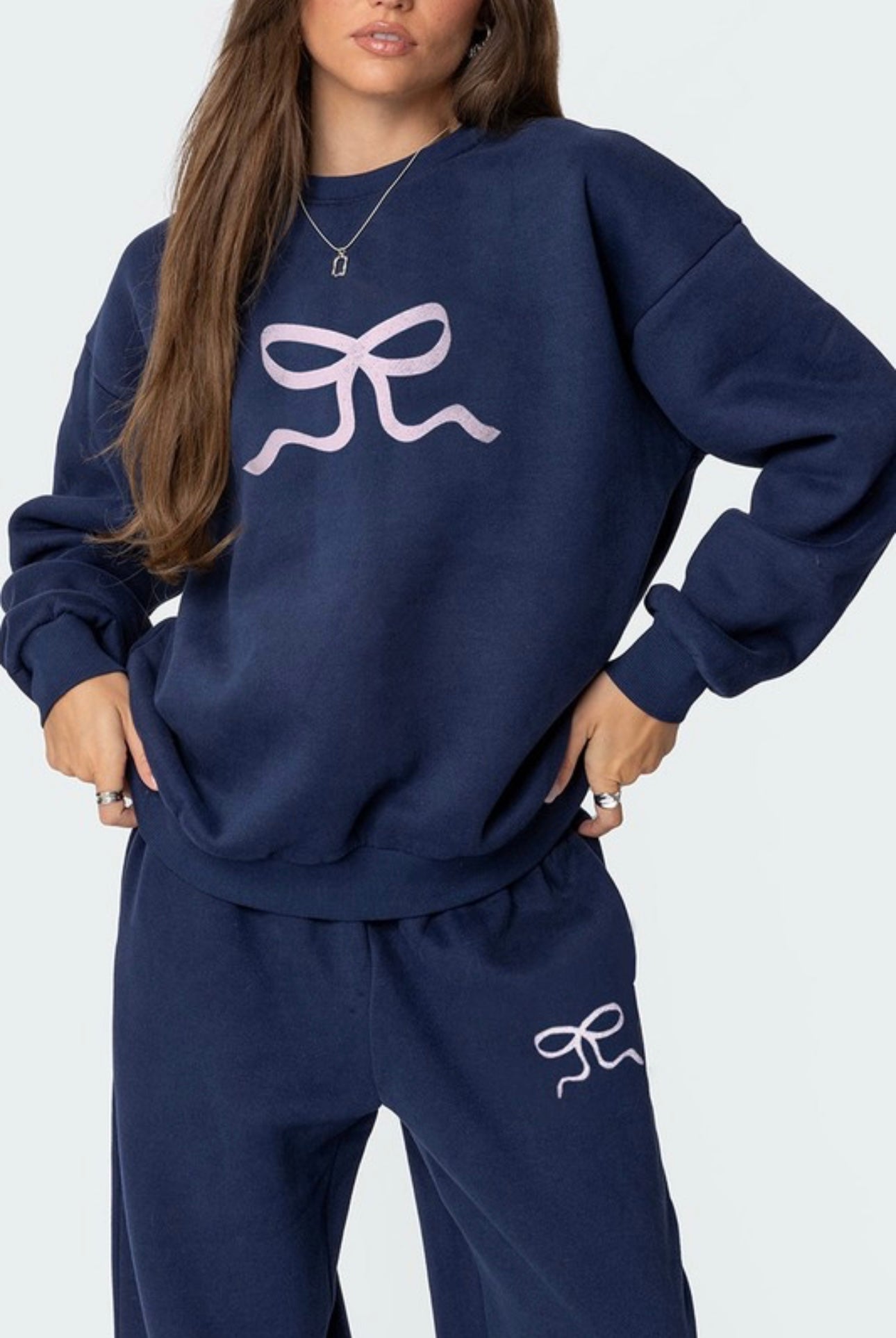 Navy Bow Lounge Set