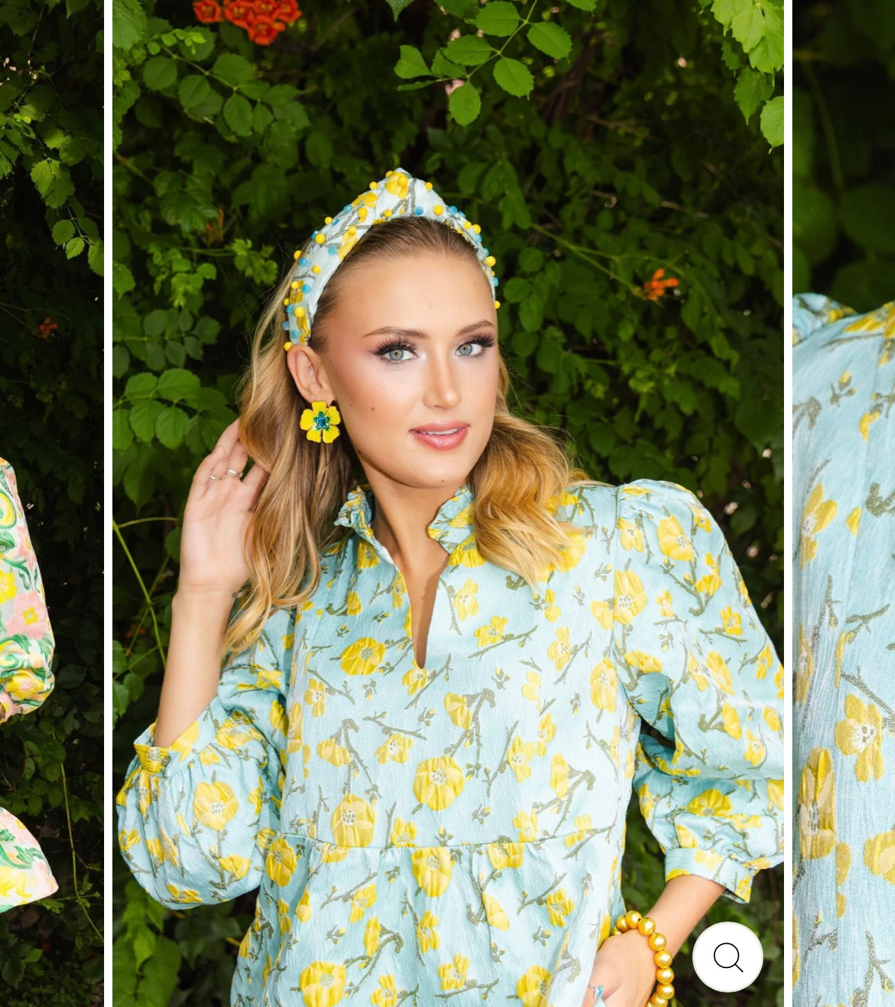 Brianna Cannon Golden Cali Flowers Bib Dress