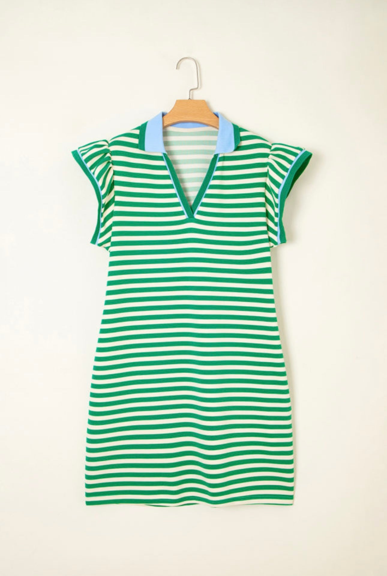 Striped V Neck Dress