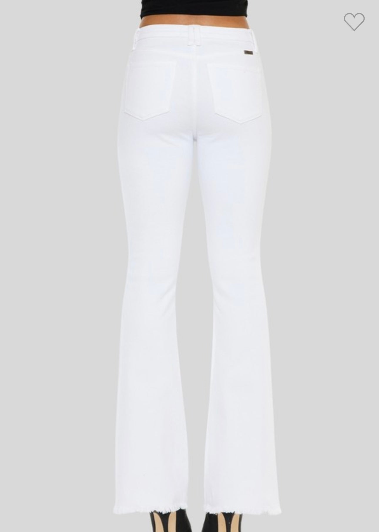 White High Rise Bootcut Jeans