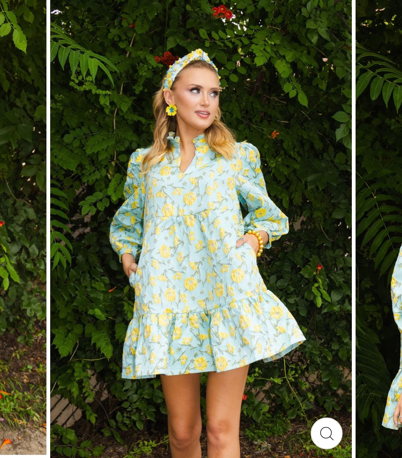 Brianna Cannon Golden Cali Flowers Bib Dress