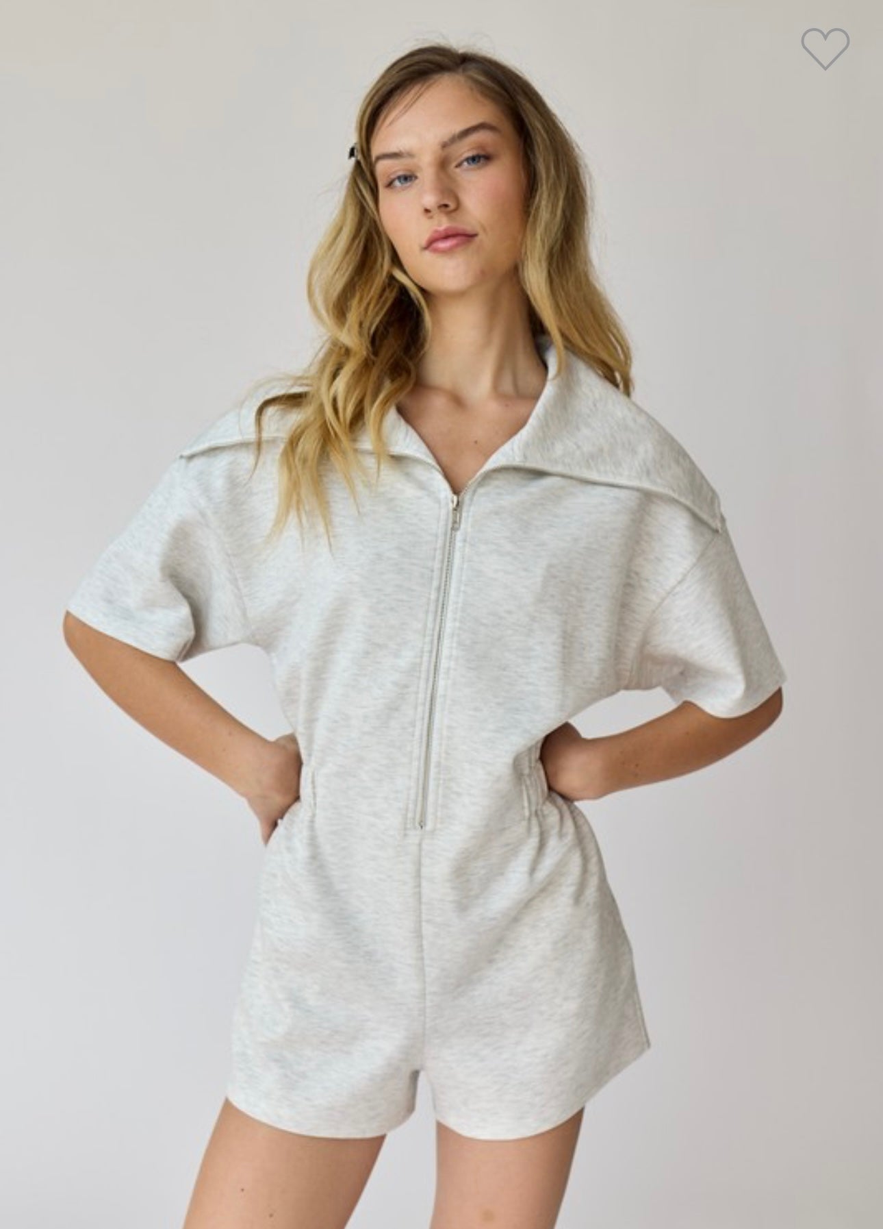Collared Front Zip Romper