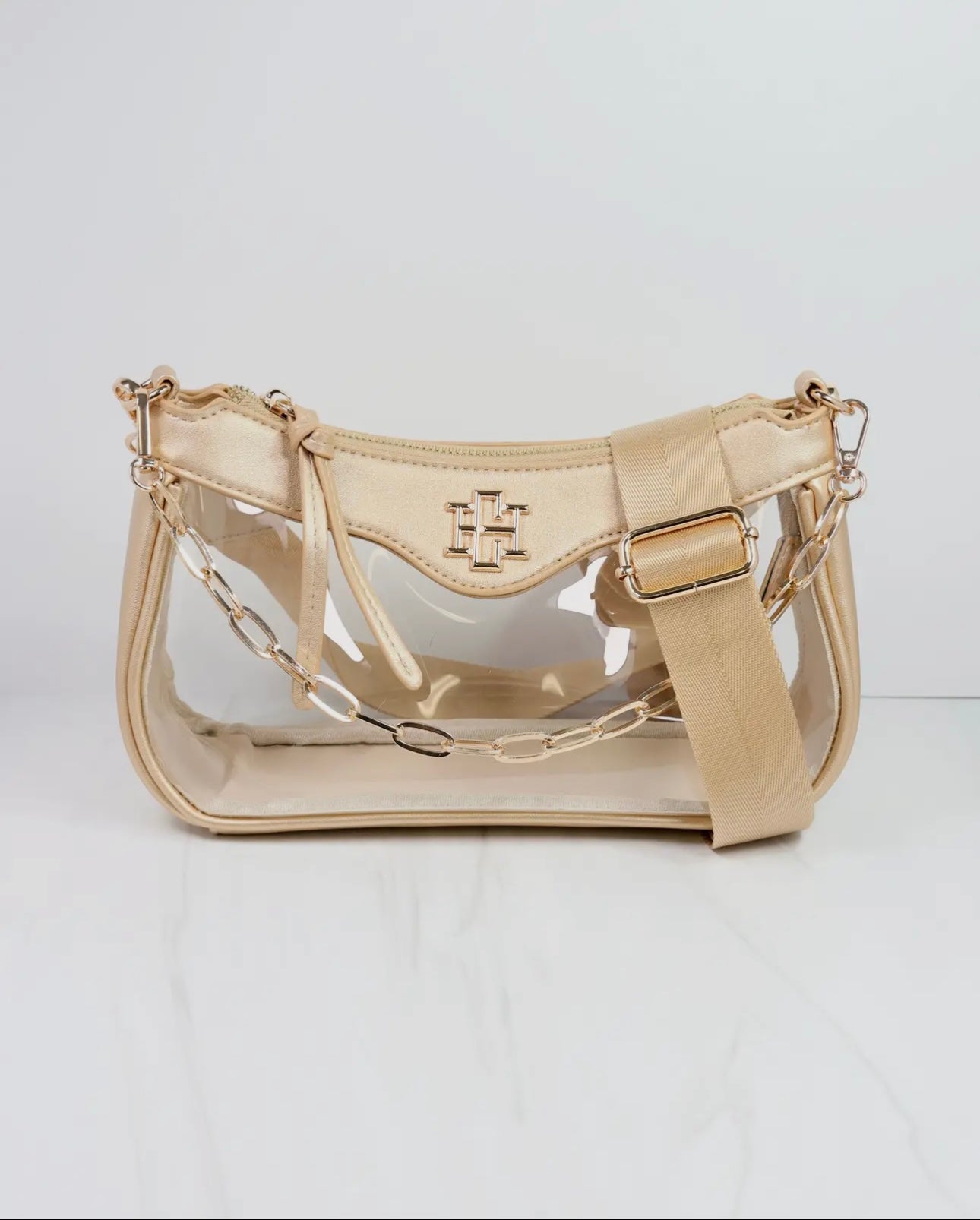Gold/Clear Crossbody Purse