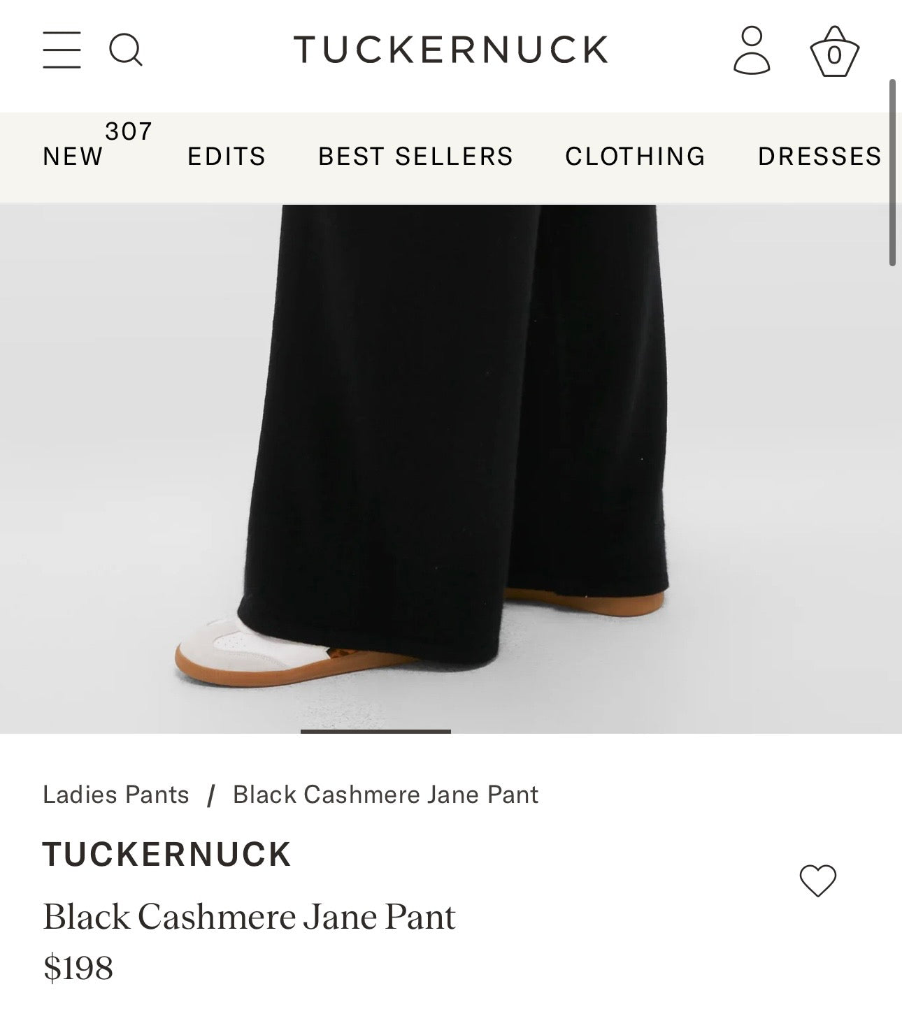 TUCKERNUCK
Black Cashmere Jane Pant-Size Small