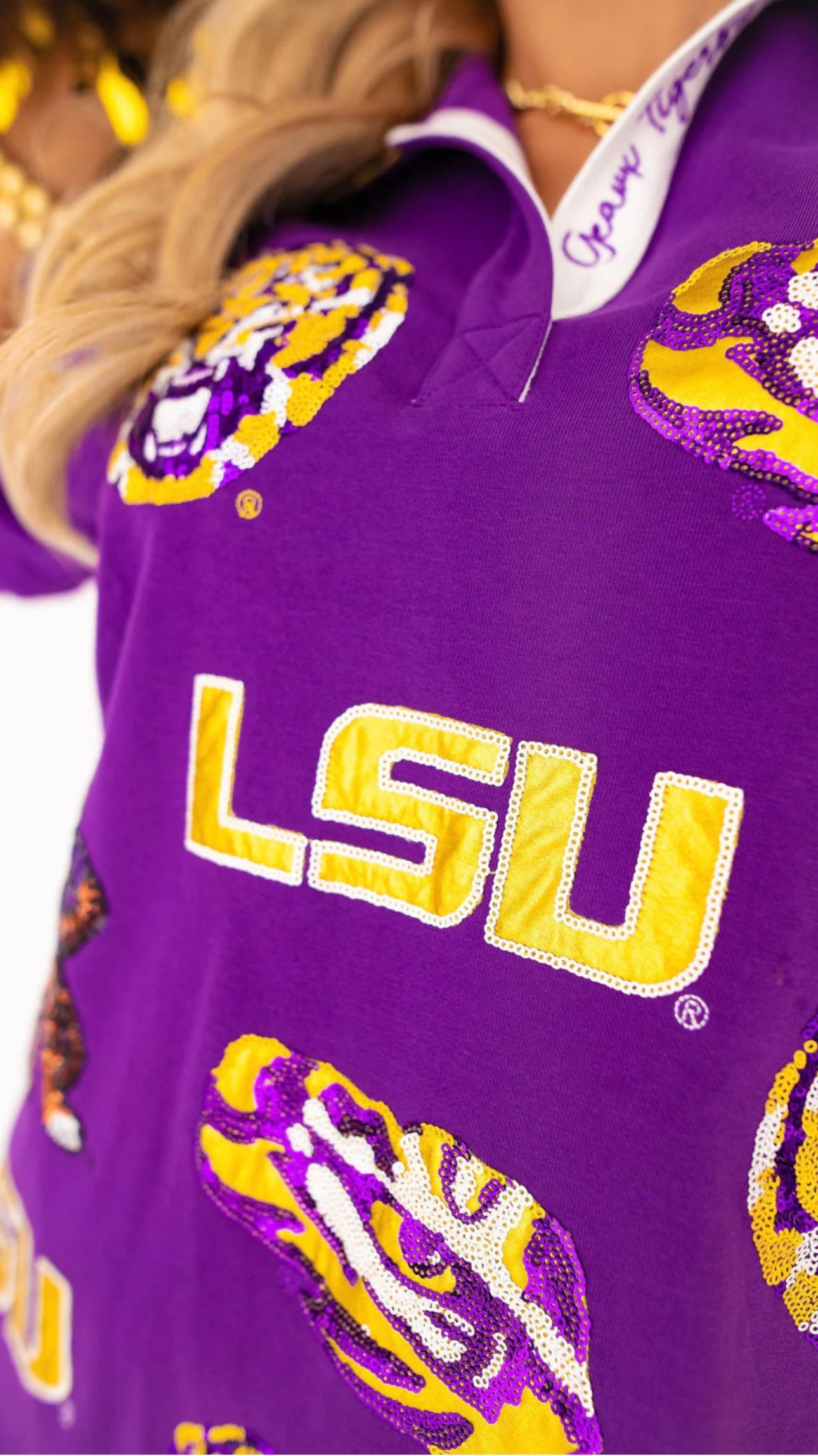 Brianna Cannon LSU Logo Patch Dress-PRESALE
