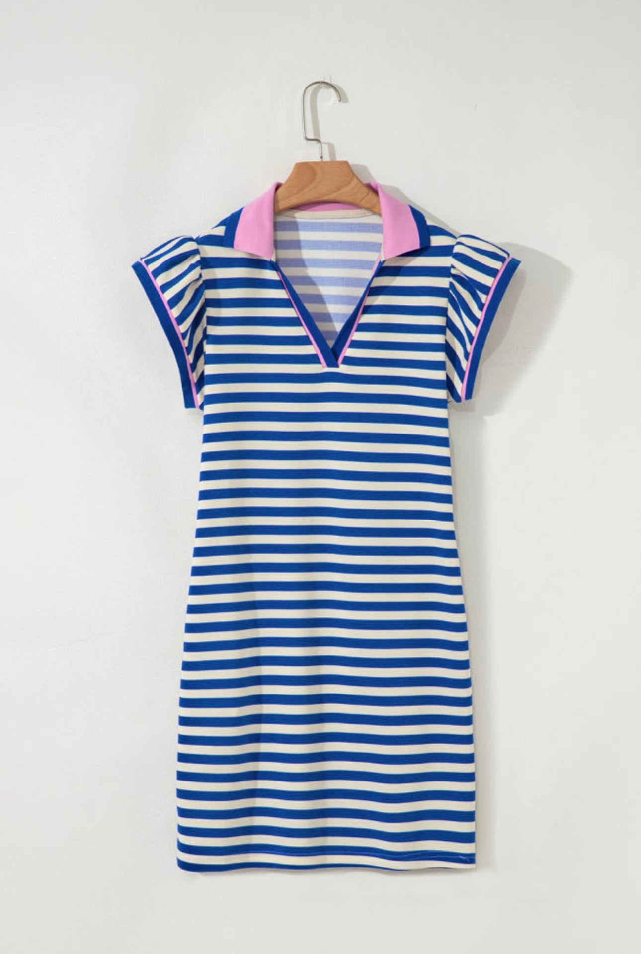 Striped V Neck Dress