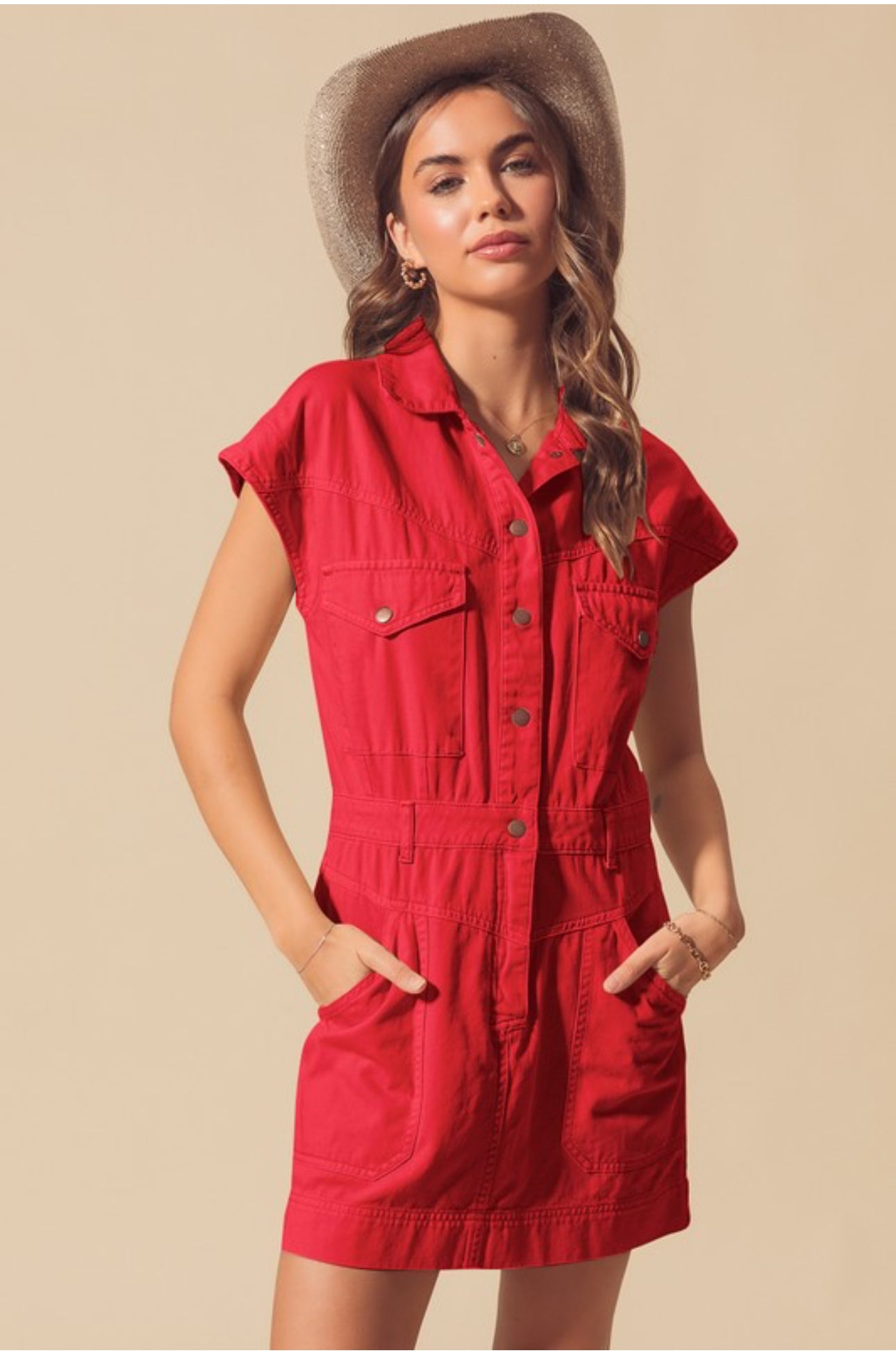 Button up Shirt Collar Gameday Dress