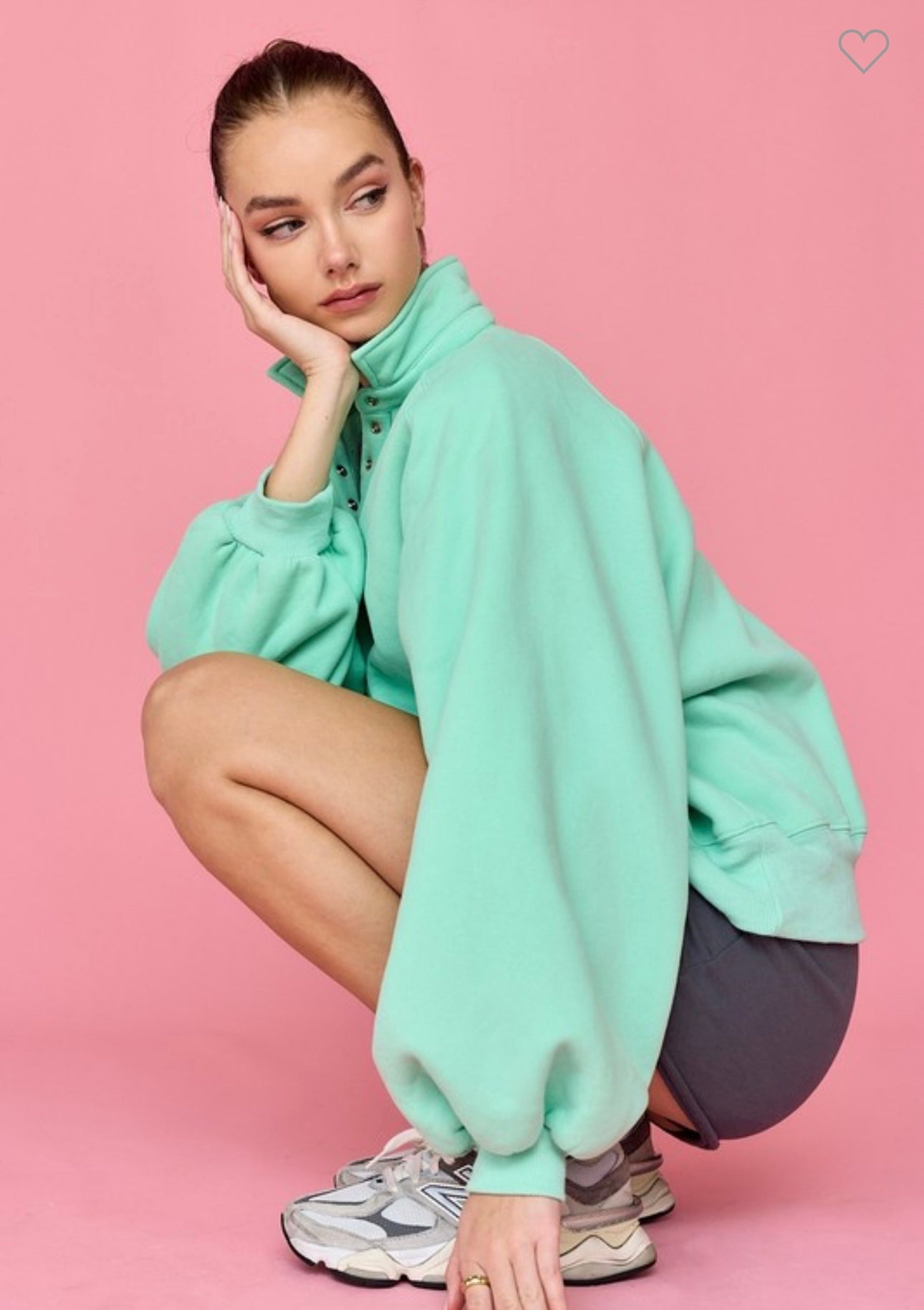 Soft, Cozy Snap V Neck Pullover Sweatshirt