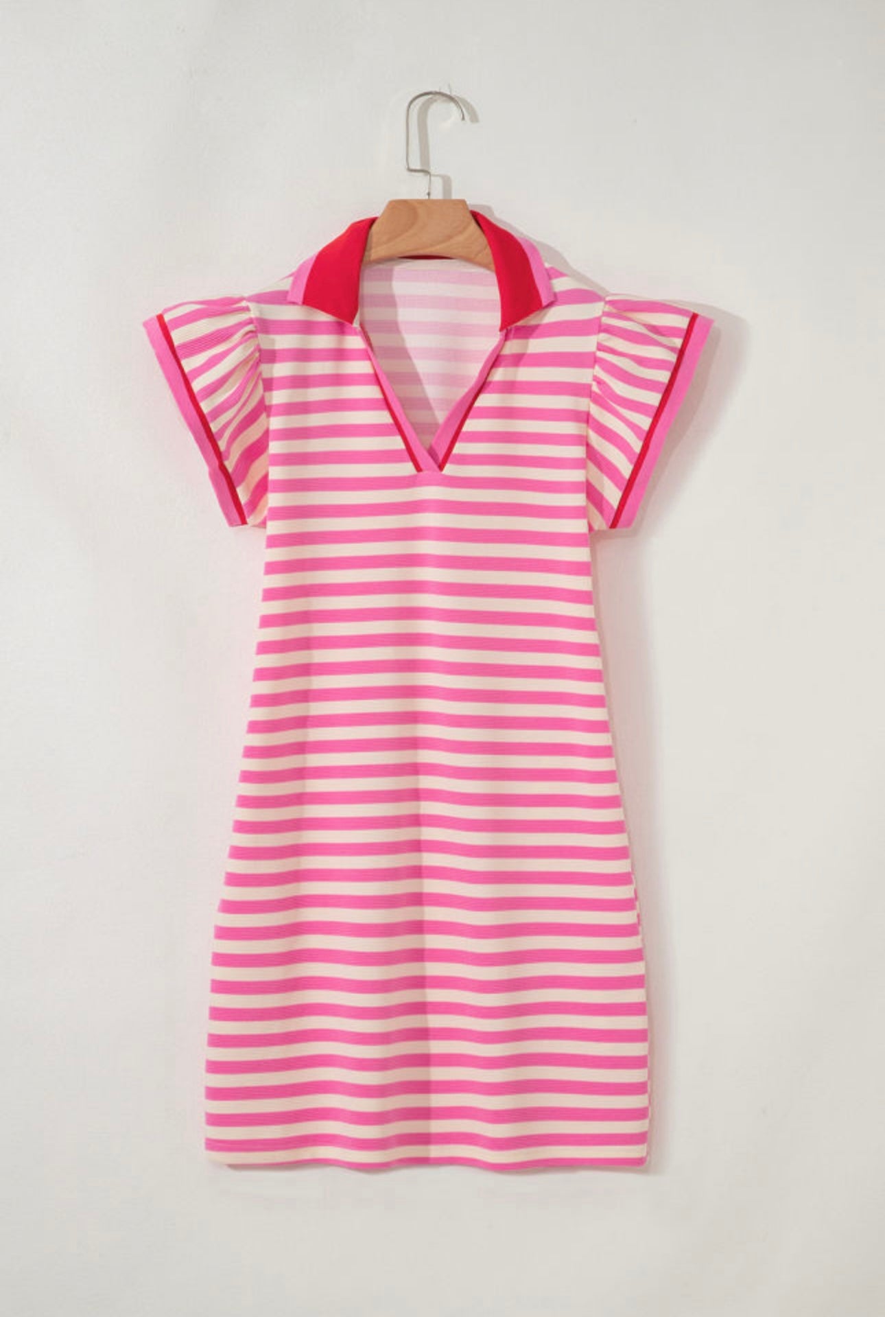 Striped V Neck Dress