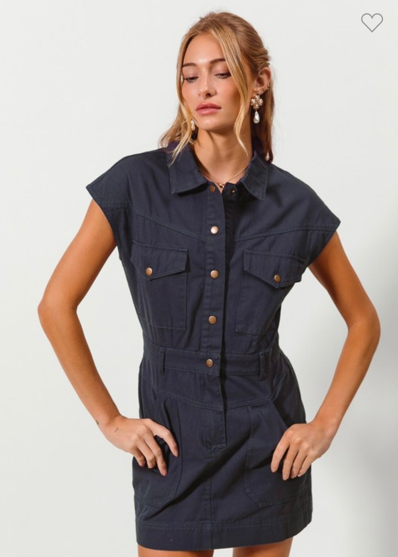Button up Shirt Collar Gameday Dress