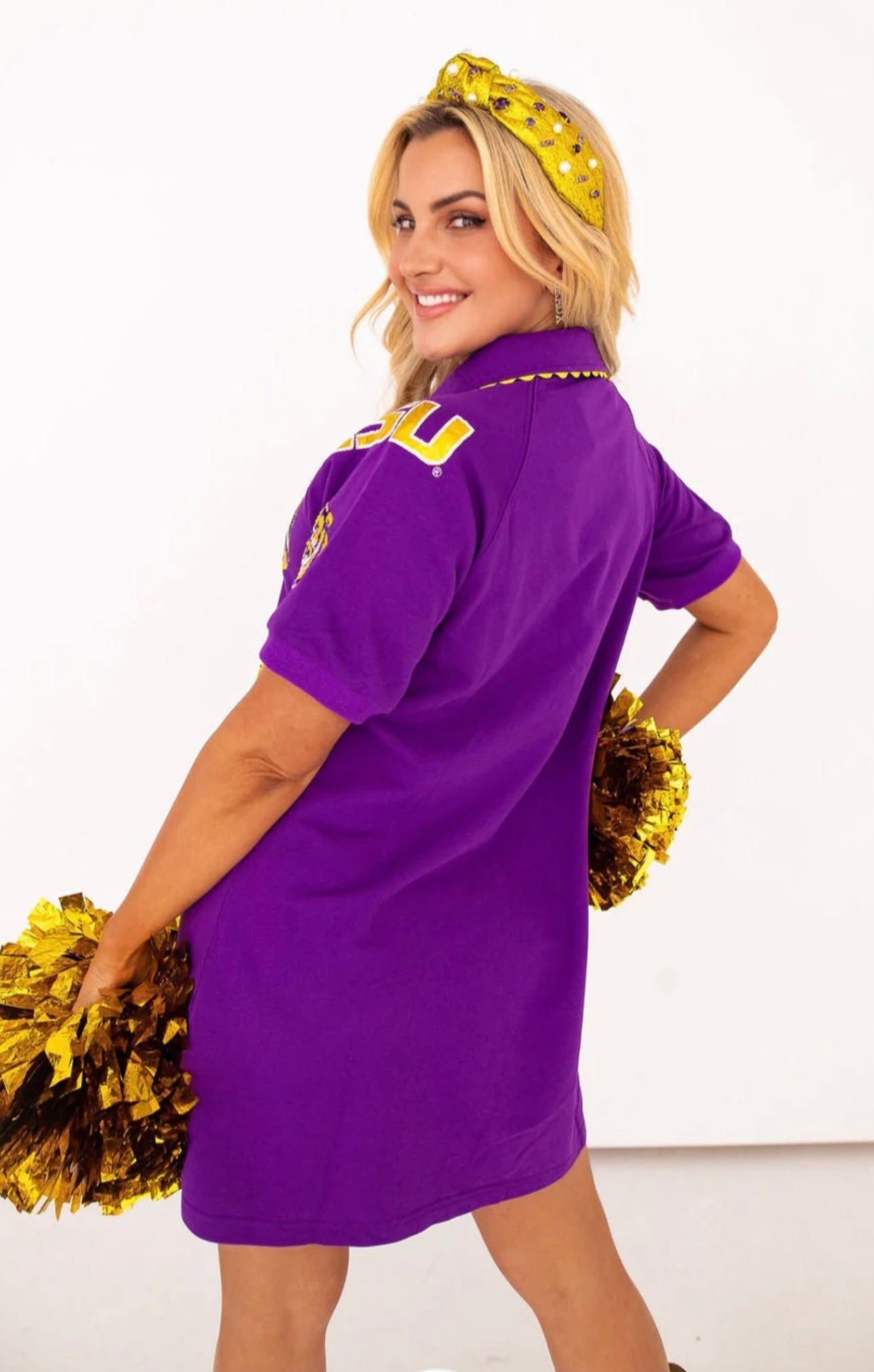 Brianna Cannon LSU Logo Patch Dress-PRESALE
