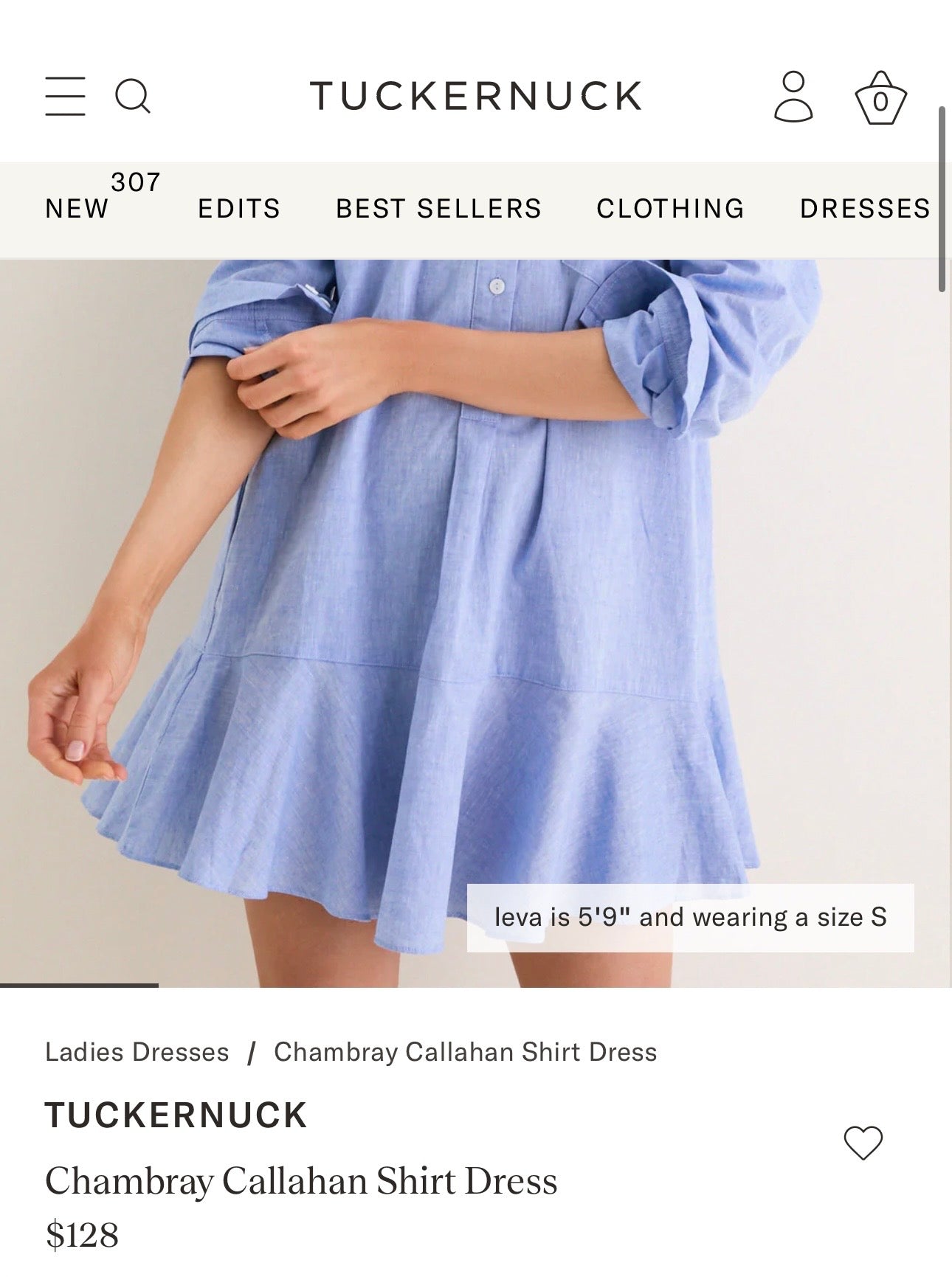TUCKERNUCK Chambray Callahan Shirt Dress-Size XS