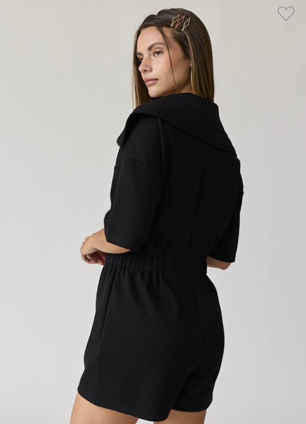 Collared Front Zip Romper