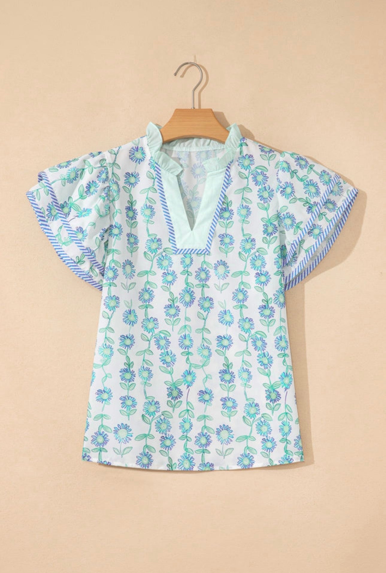 Blue Floral Top