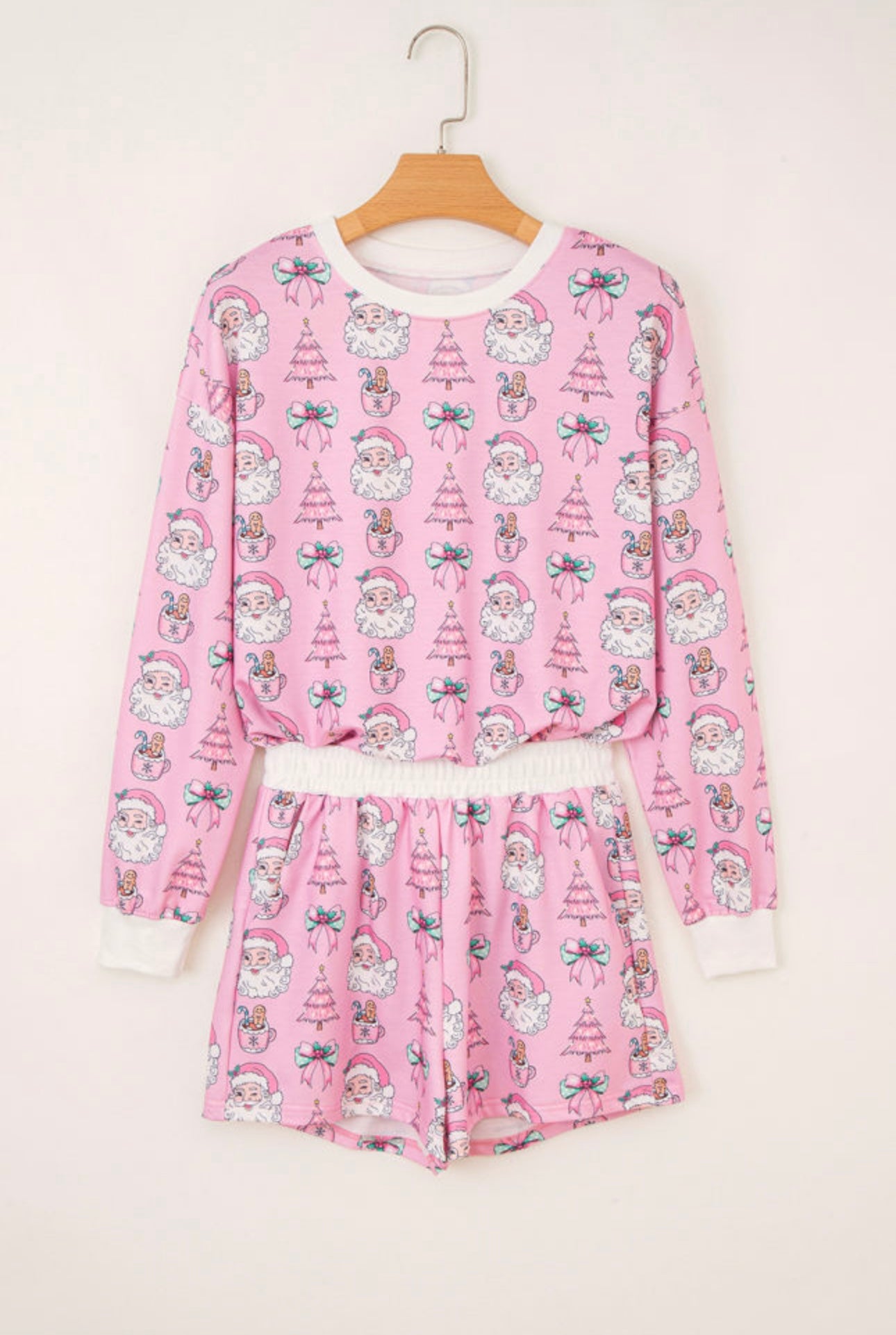 Pink Santa Shorts Set
