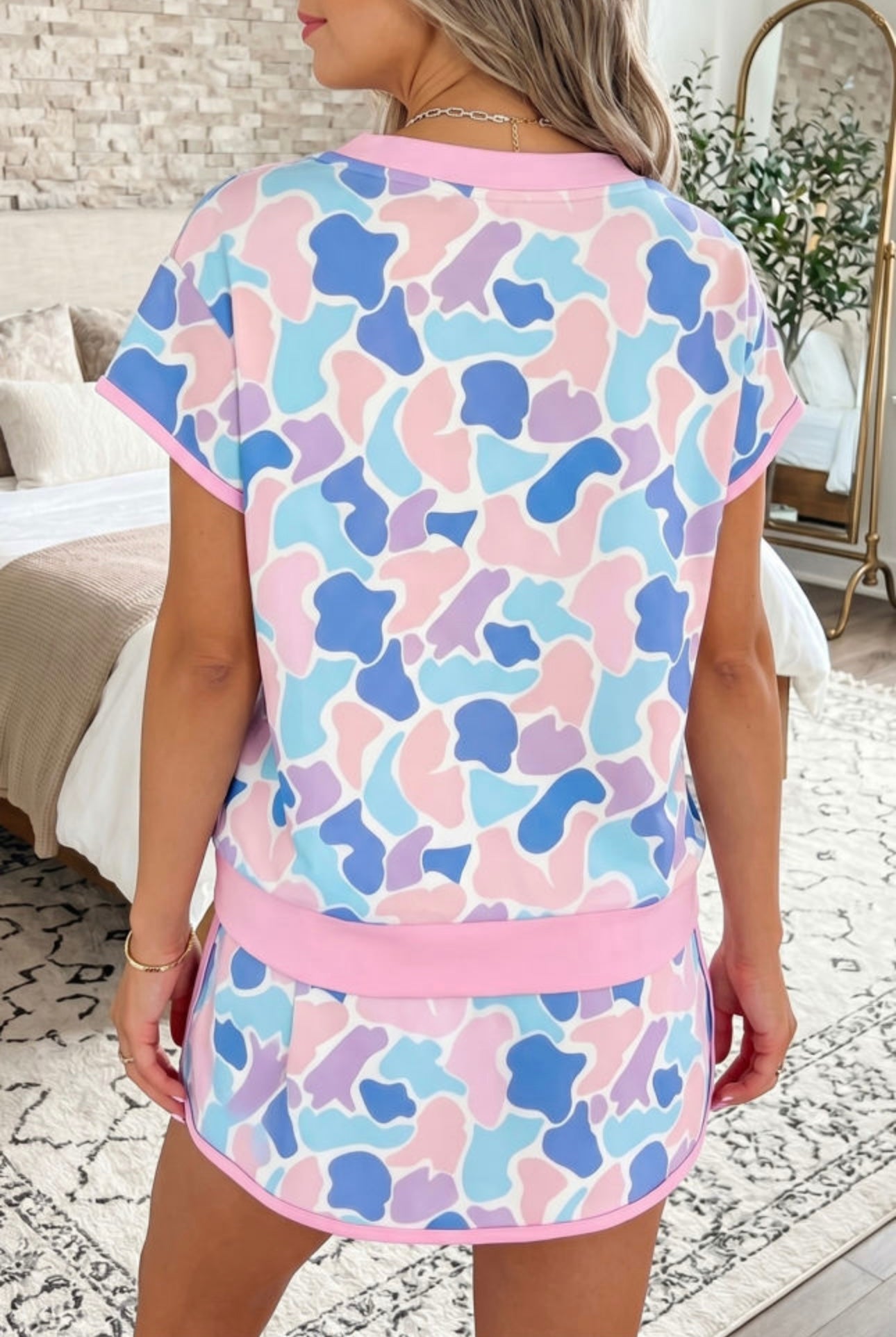 Pink Camo Skort Set
