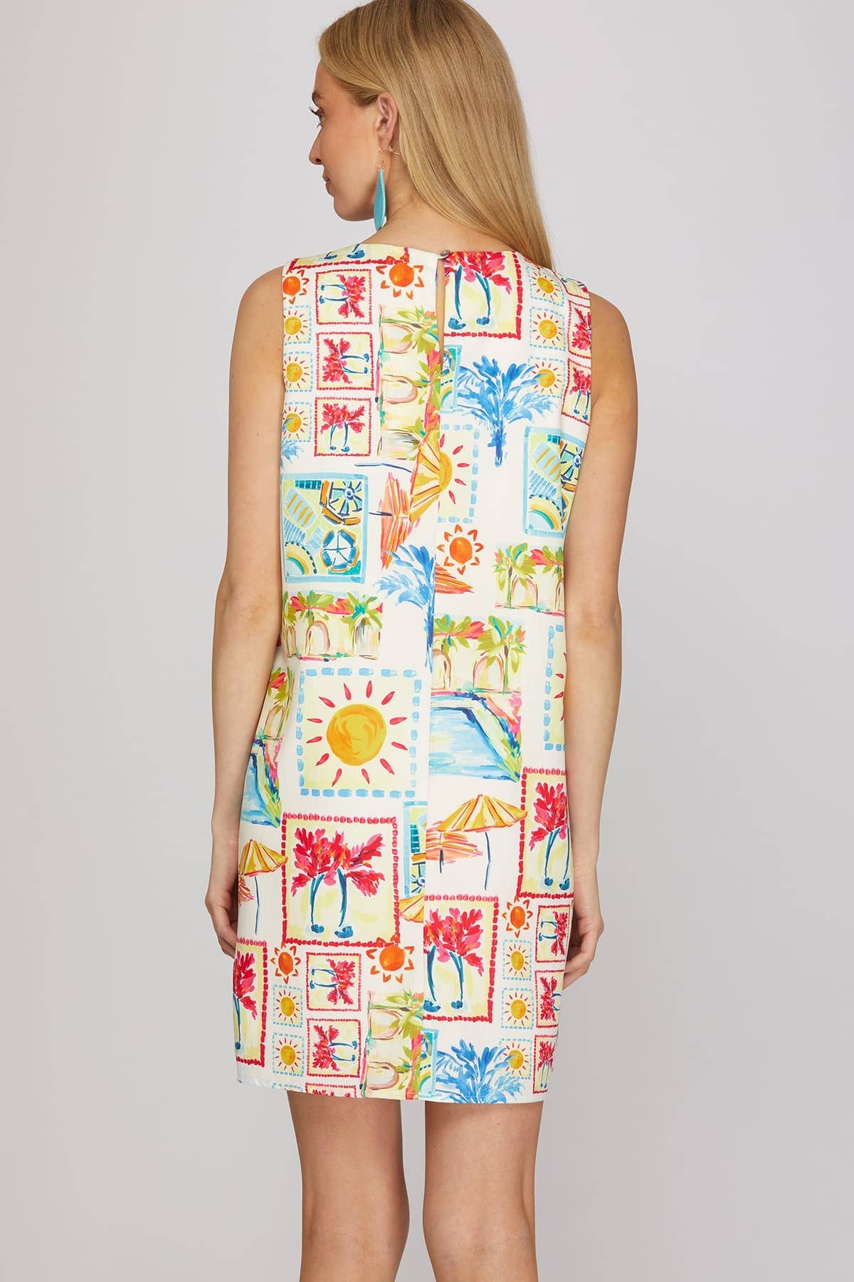 A-line Tropical Short Dress