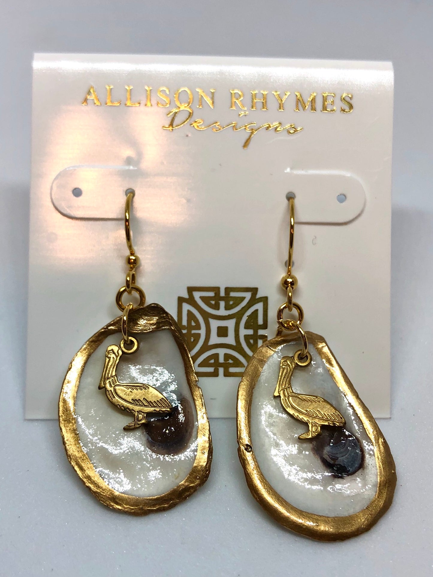 Gold Oyster Drop Earrings