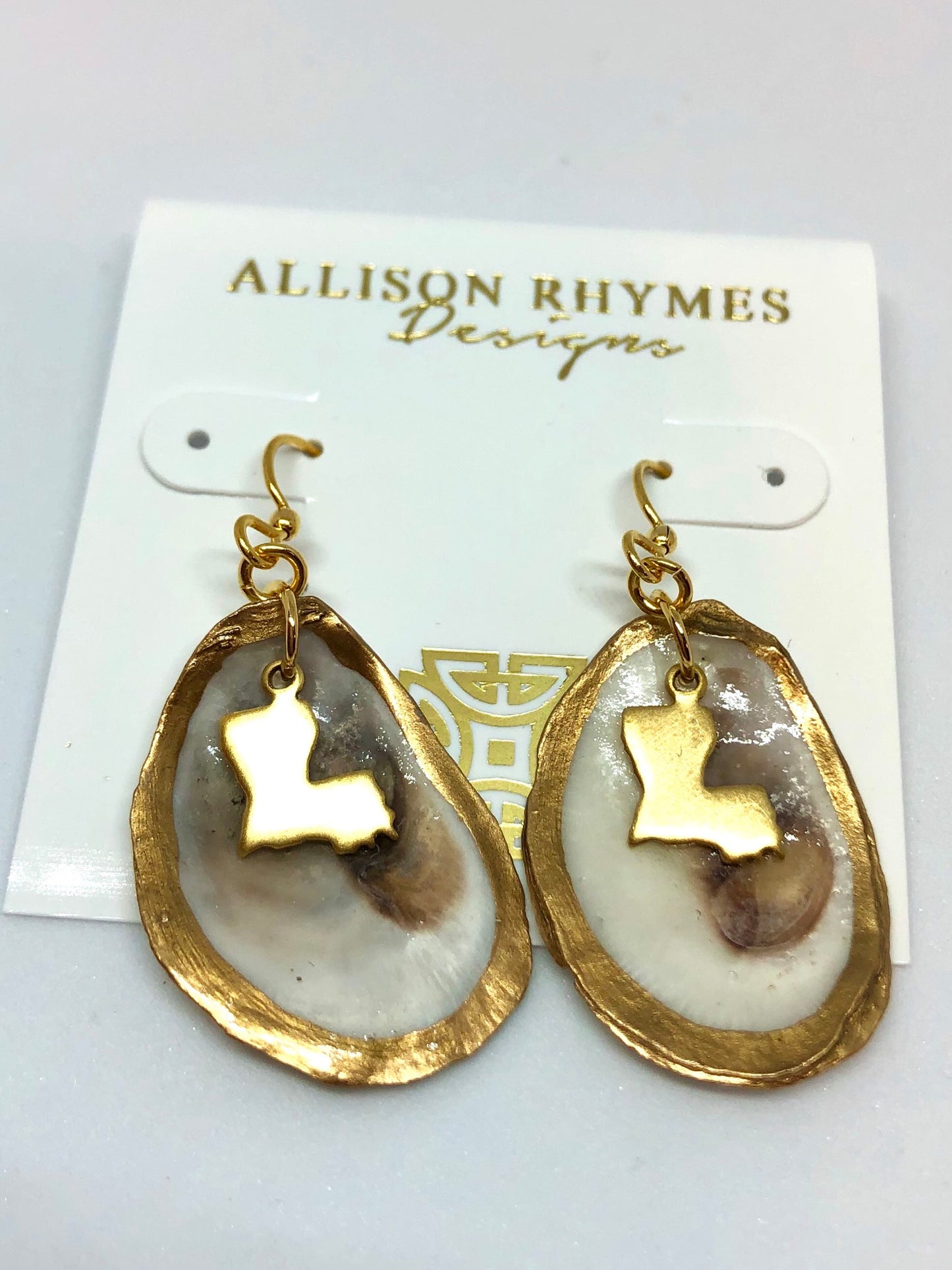 Gold Oyster Drop Earrings