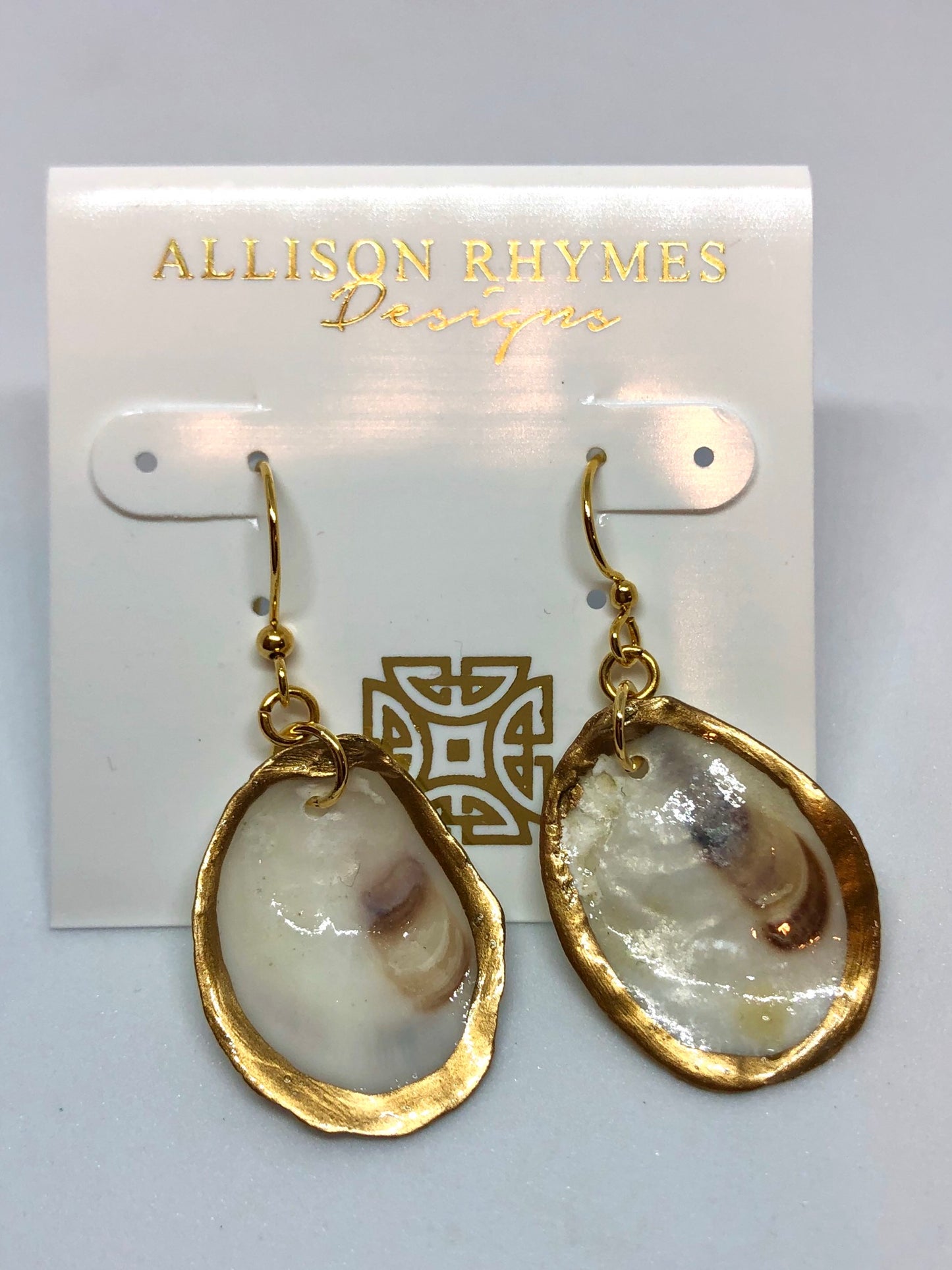 Gold Oyster Drop Earrings