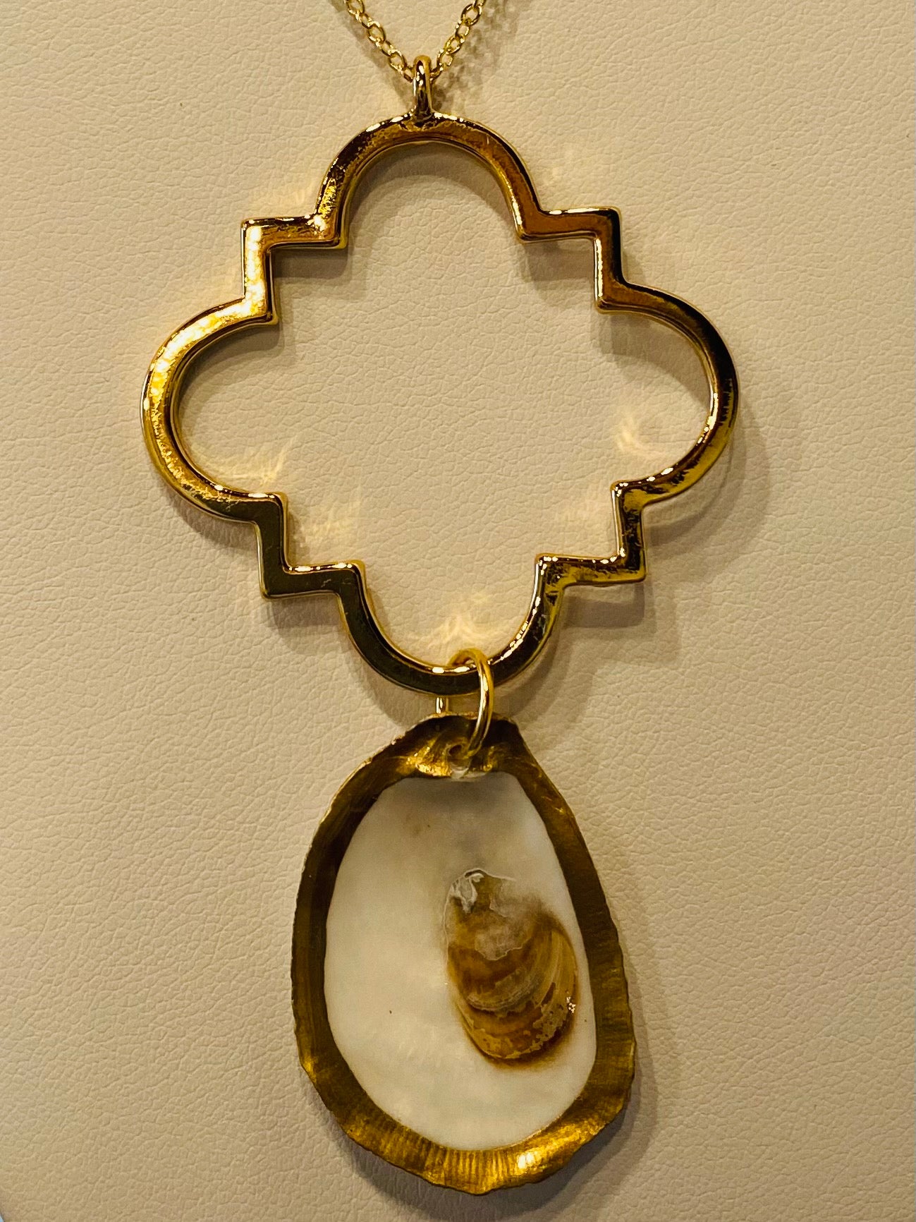 Long Square Quatrefoil Necklace