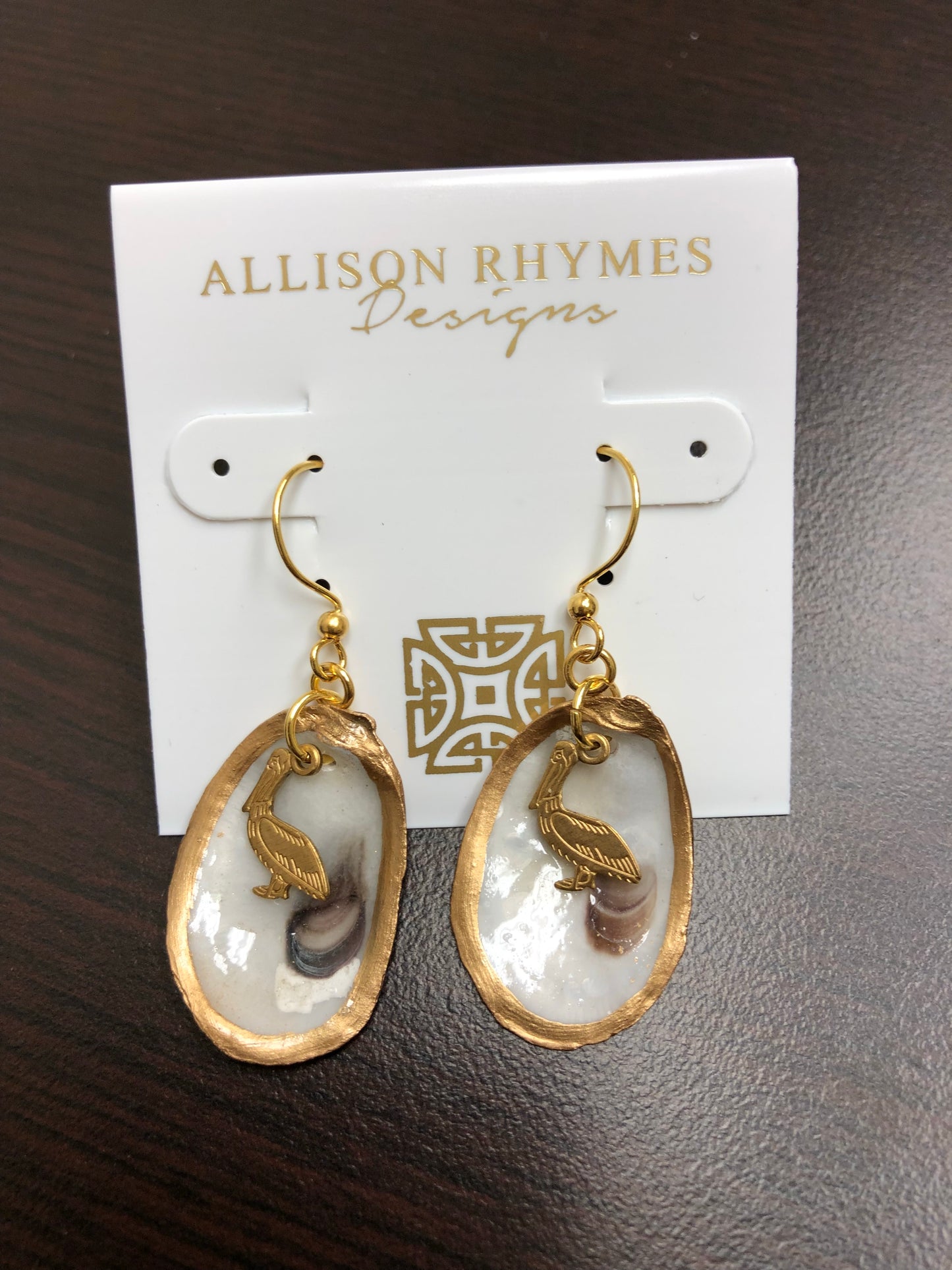Gold Oyster Drop Earrings