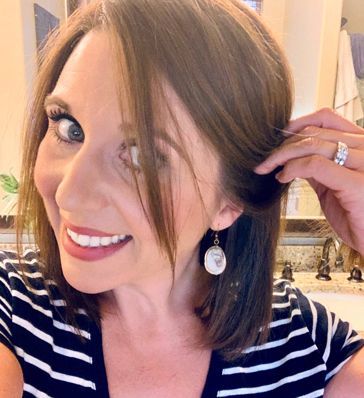 Gold Oyster Drop Earrings