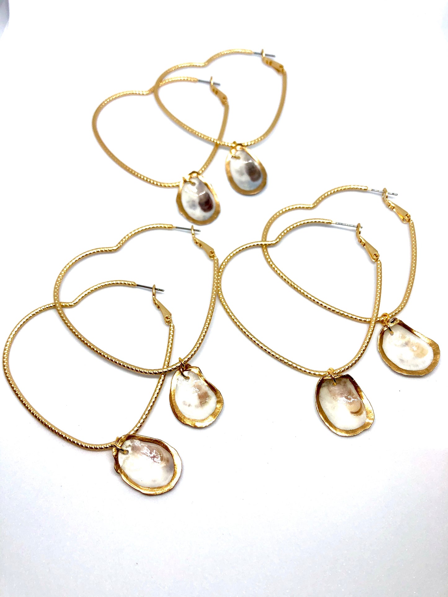 Heart Oyster Earrings