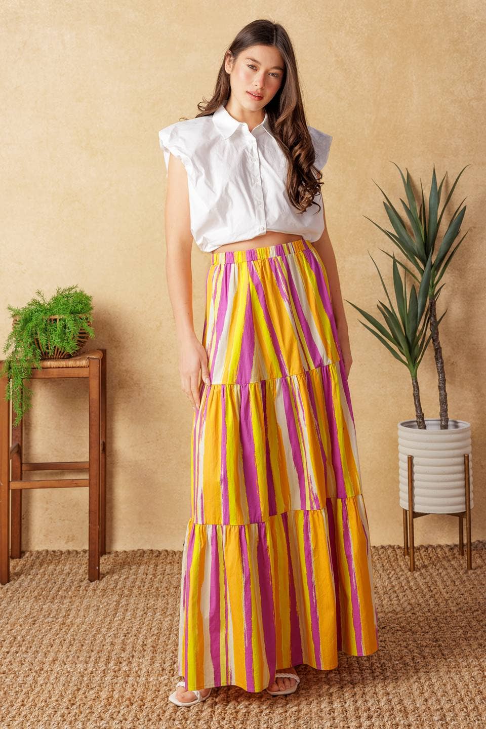 Printed Poplin maxi Skirt