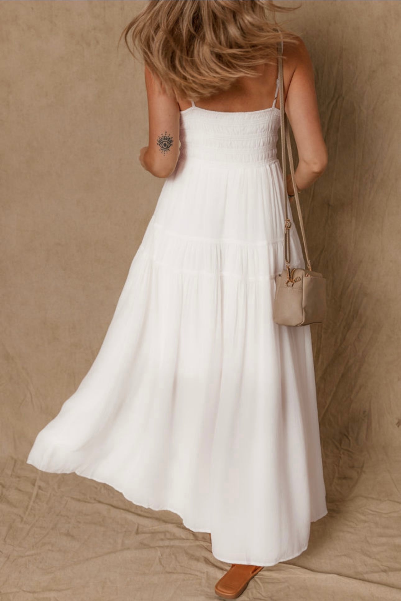 White Spaghetti Strap Maxi Dress