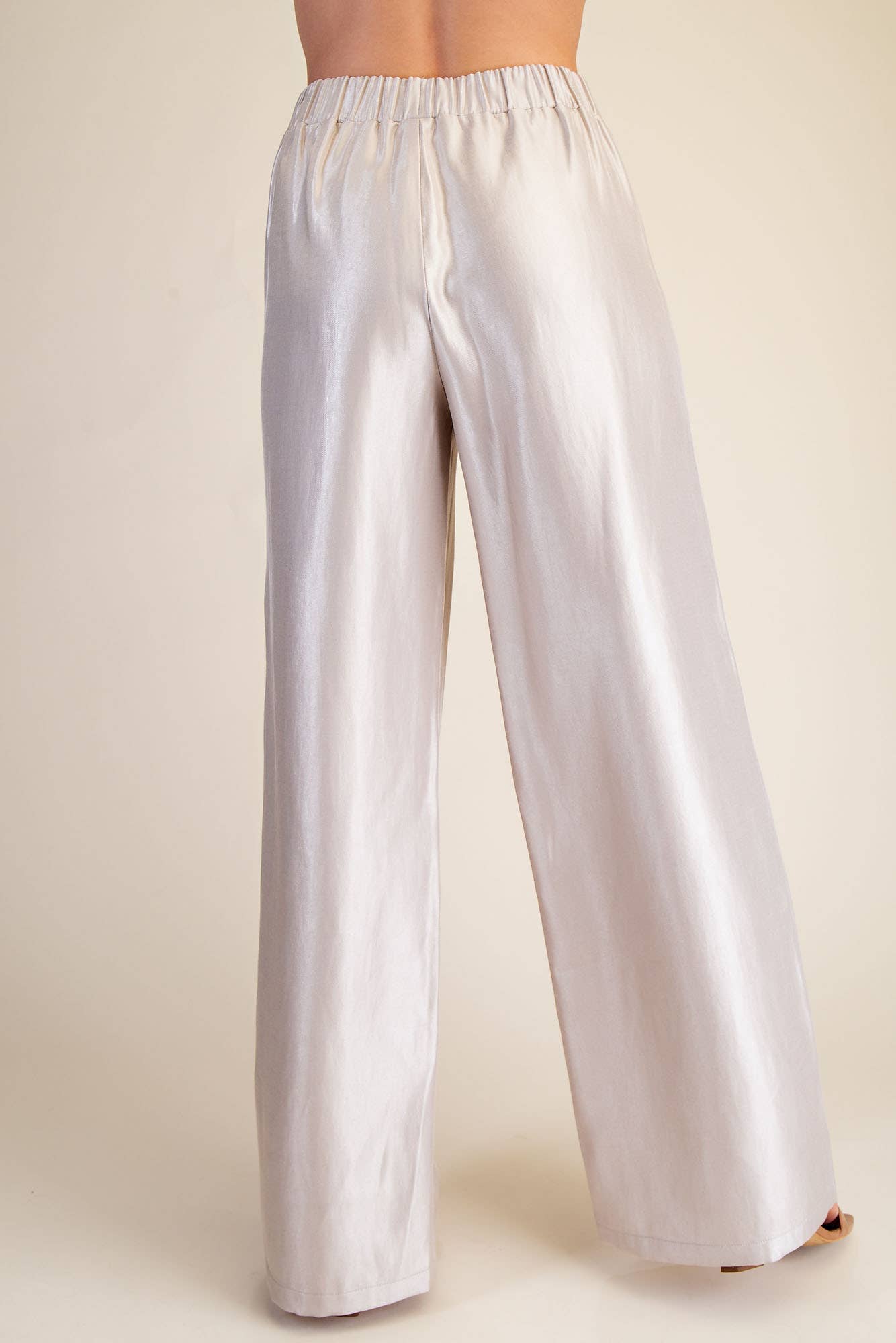 Champagne High Waist Wide Pants Set
