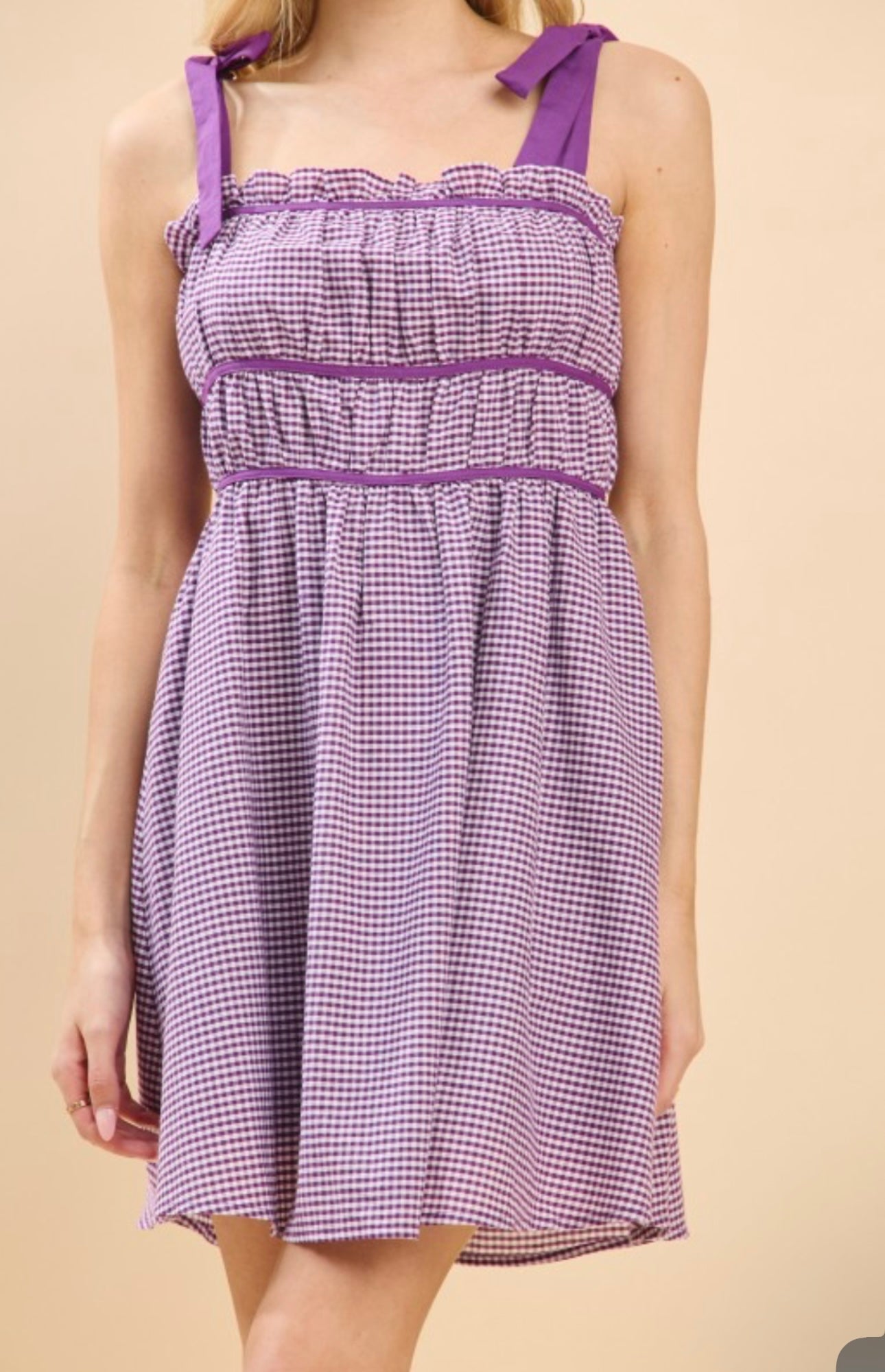 LSU Purple Gingham Style Dress