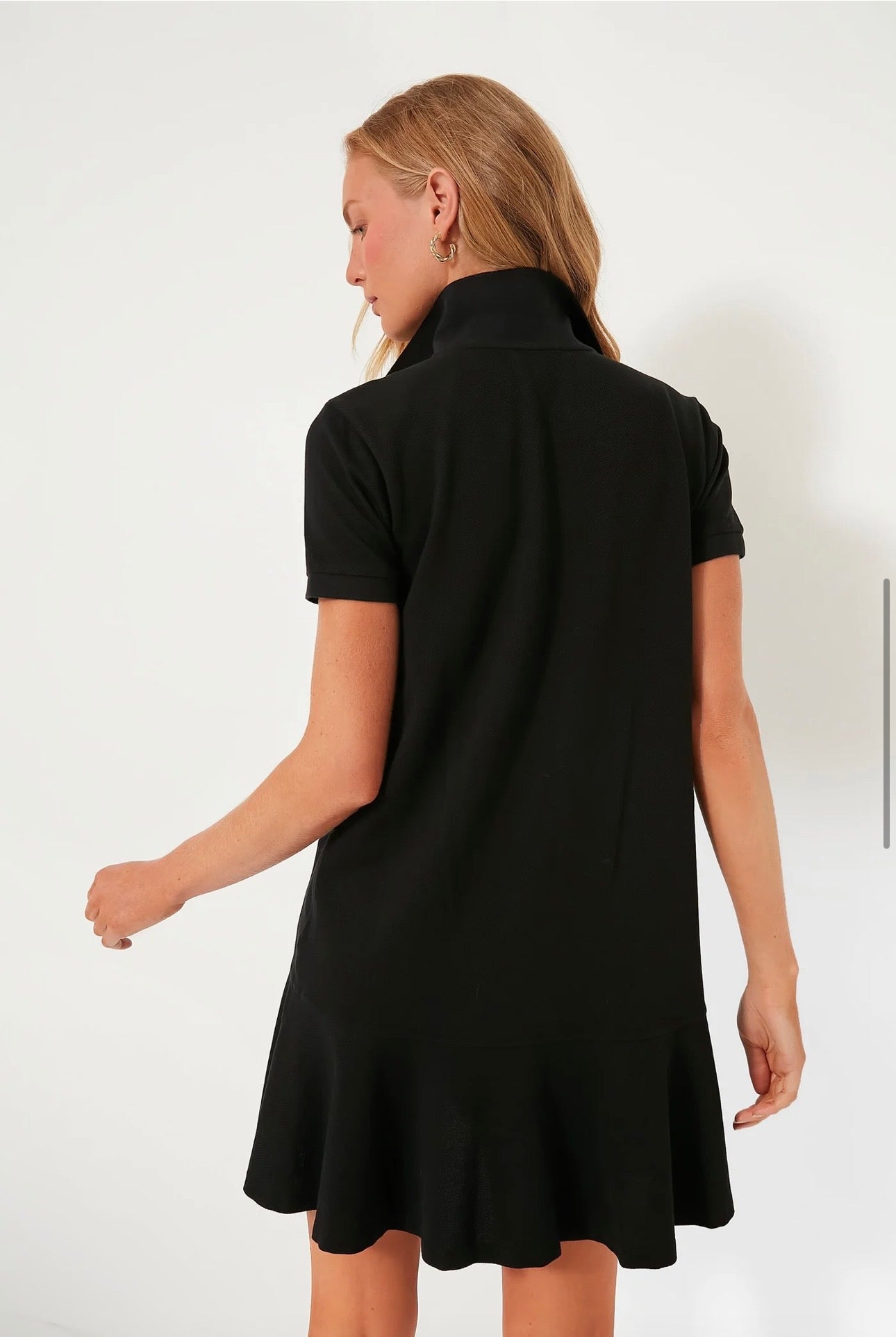 TUCKERNUCK Black Pique May Polo Dress-Size Small